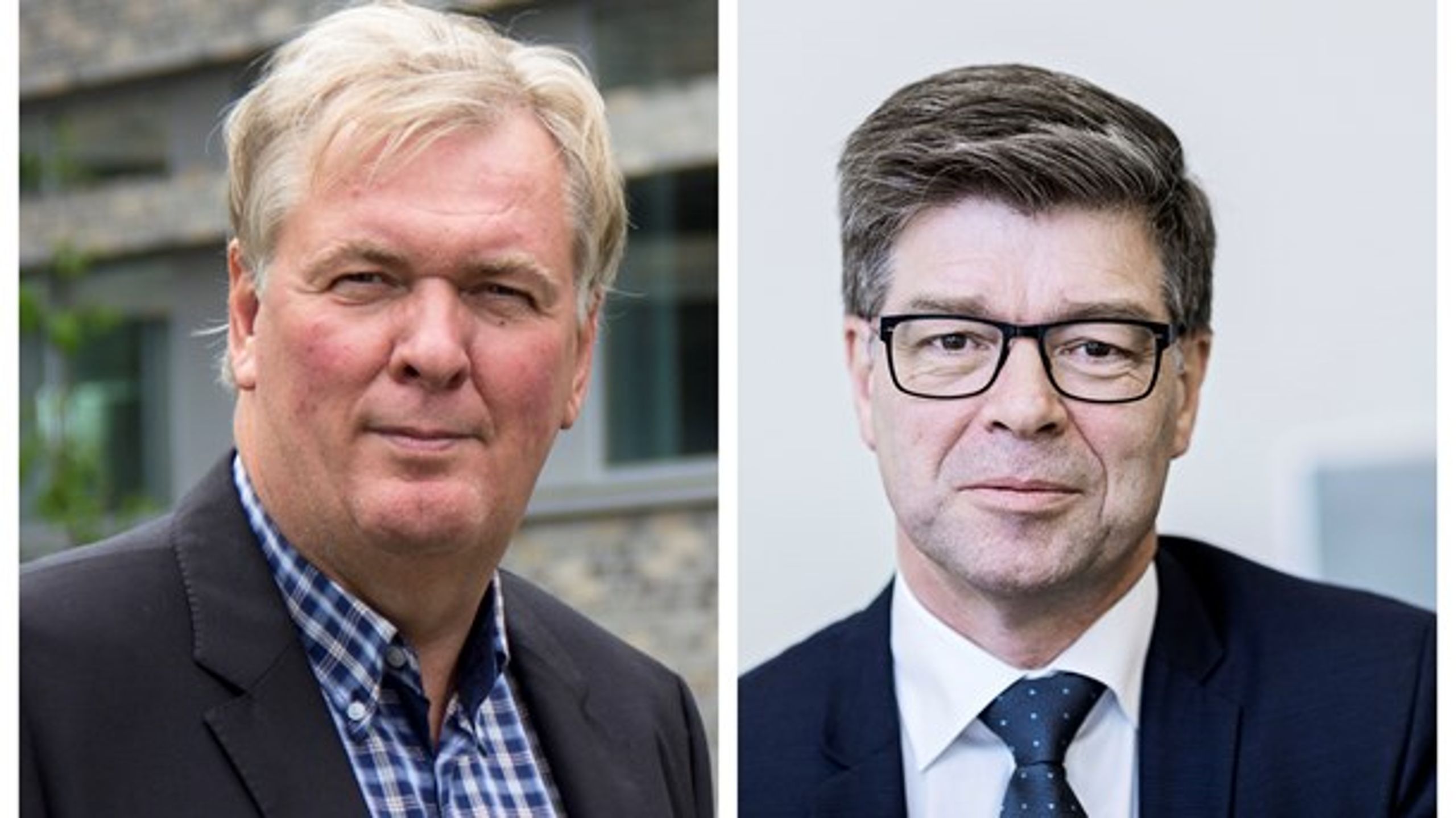 Johnny Nim (t.h.) og Karsten Høgild mener, at lønmodtagere og arbejdsgivere frit skal kunne vælge, hvem de helst vil lade kæmpe deres sag.