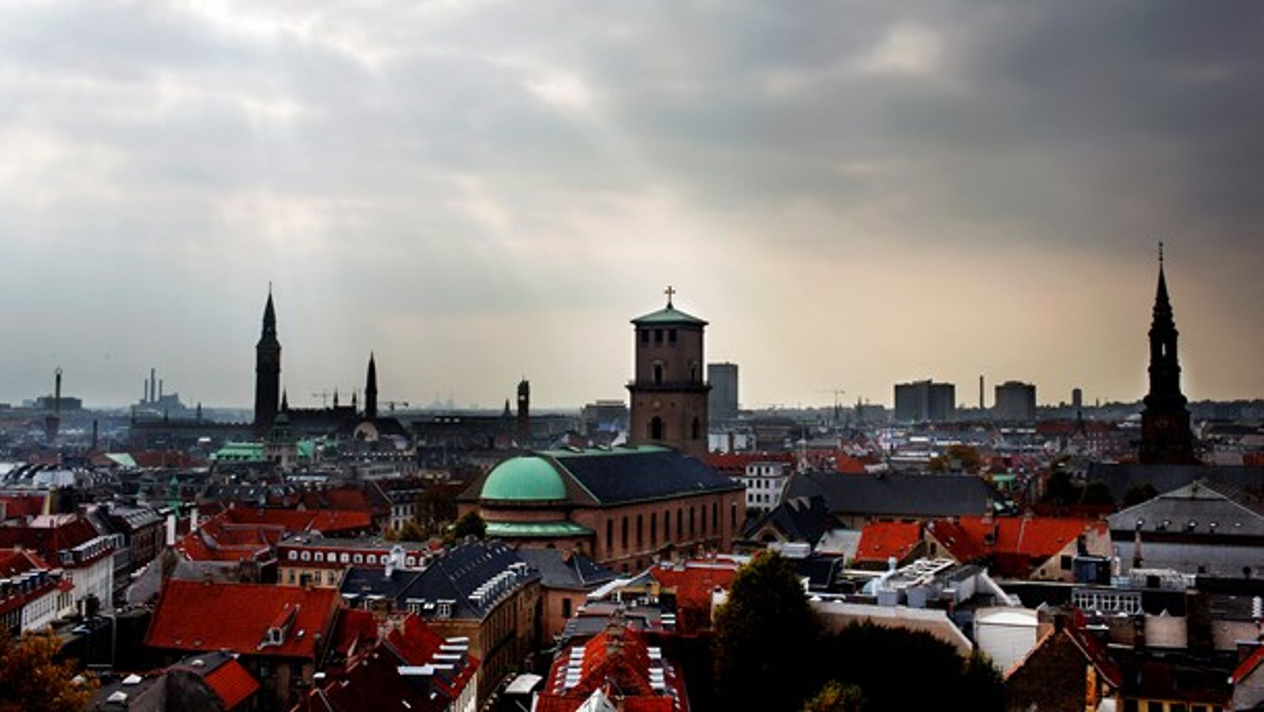 Københavns skyline set fra Rundetårn.