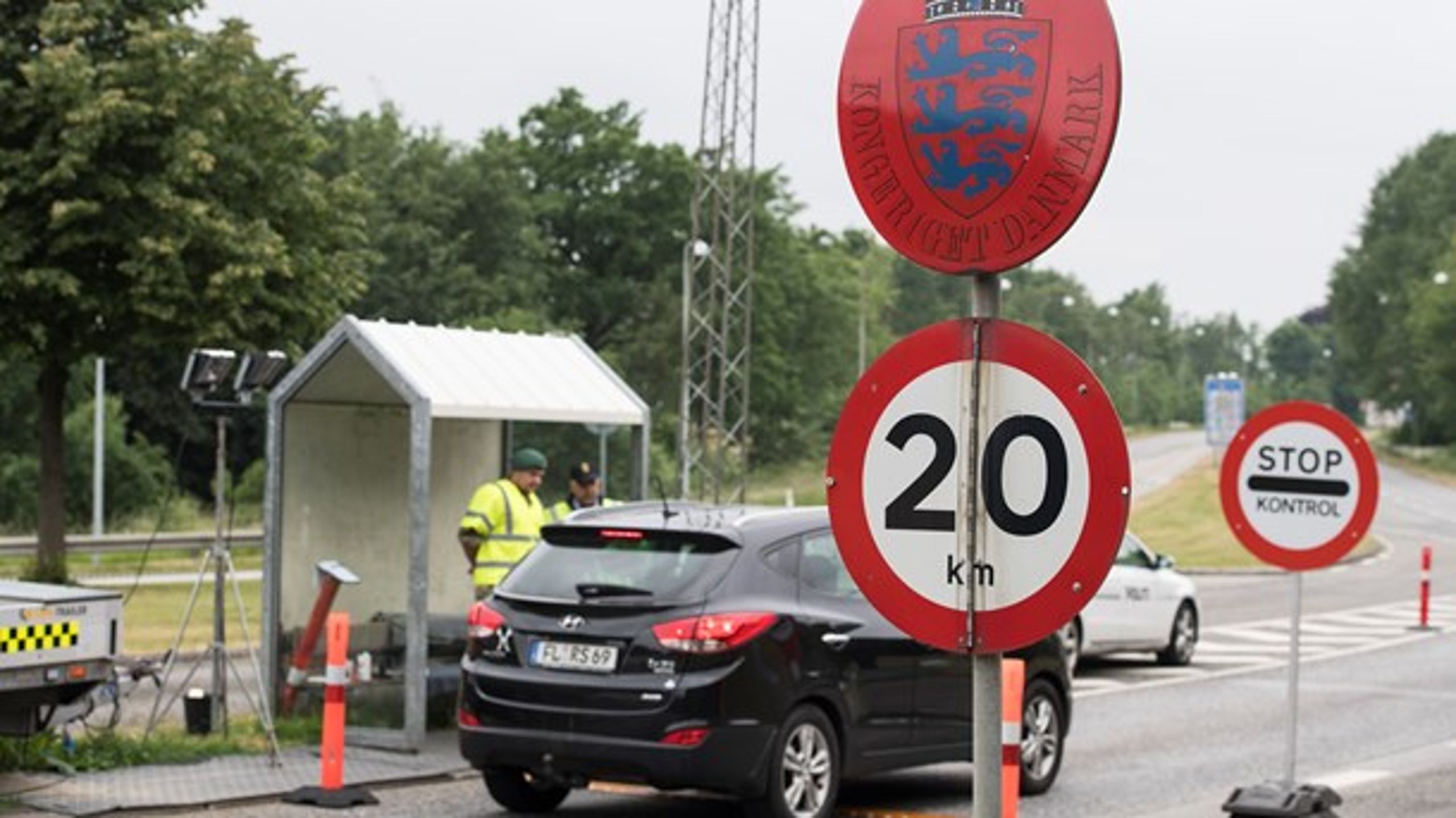 Grænsekontrollen ved den dansk-tyske grænse udløber i maj 2019. (Foto: Claus Fisker/Ritzau Scanpix).<br>