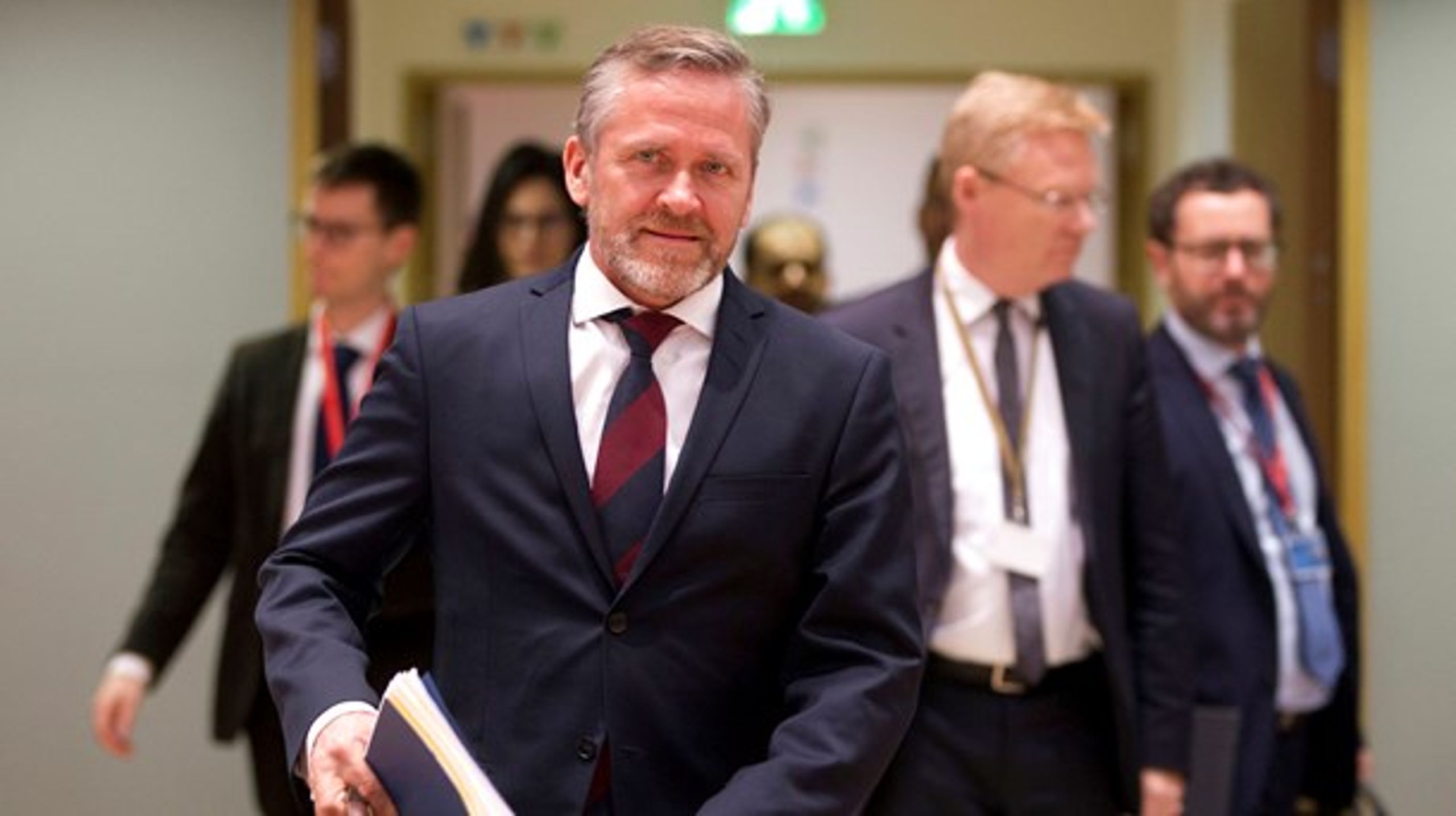 Udenrigsminister Anders Samuelsen (LA), der her ses til et EU-ministermøde i Bruxelles forleden, er fortsat skeptisk over for EU's Bankunion.