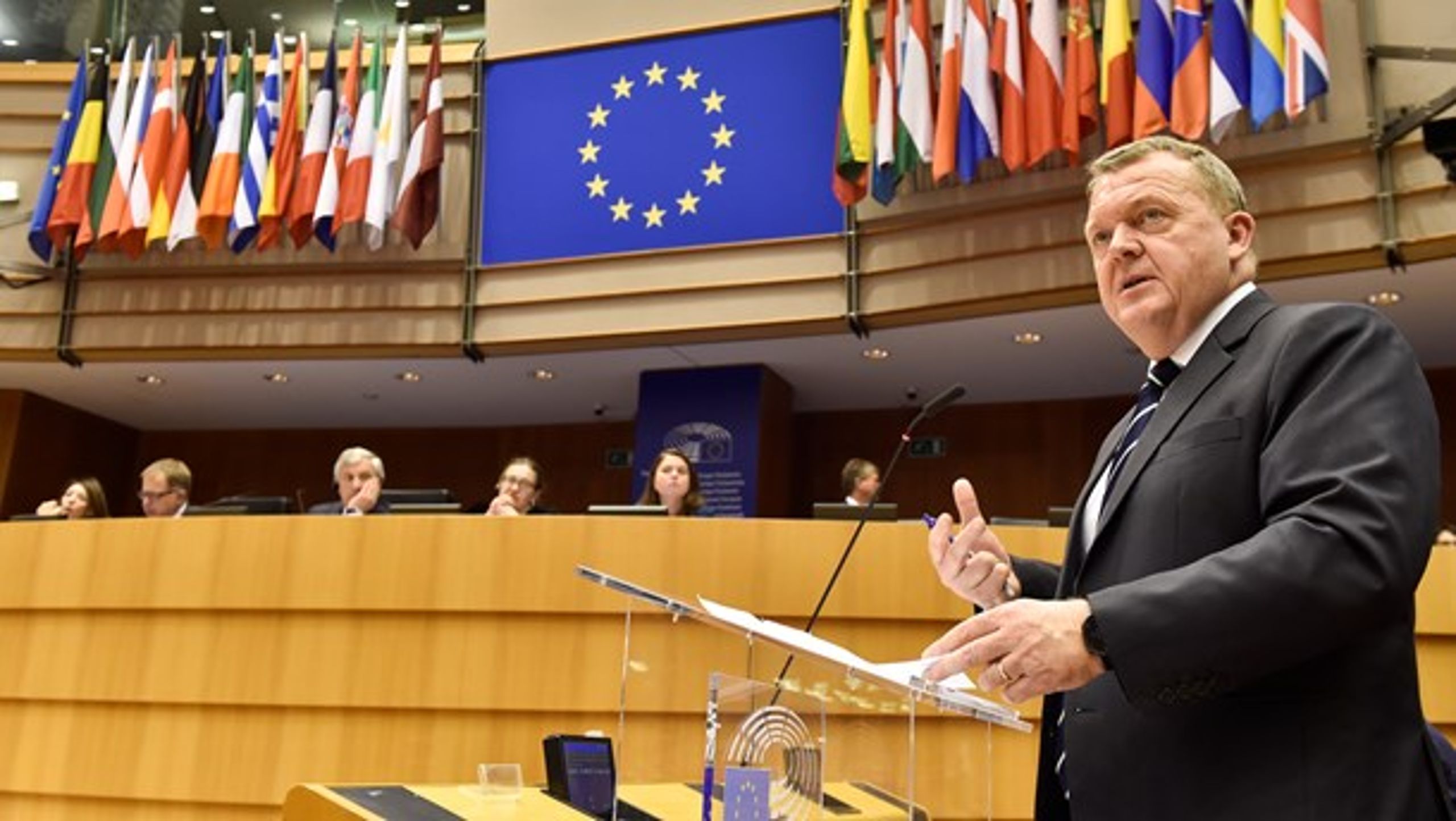 Statsminister Lars Løkke Rasmussen (V) taler til Europa-Parlamentet.