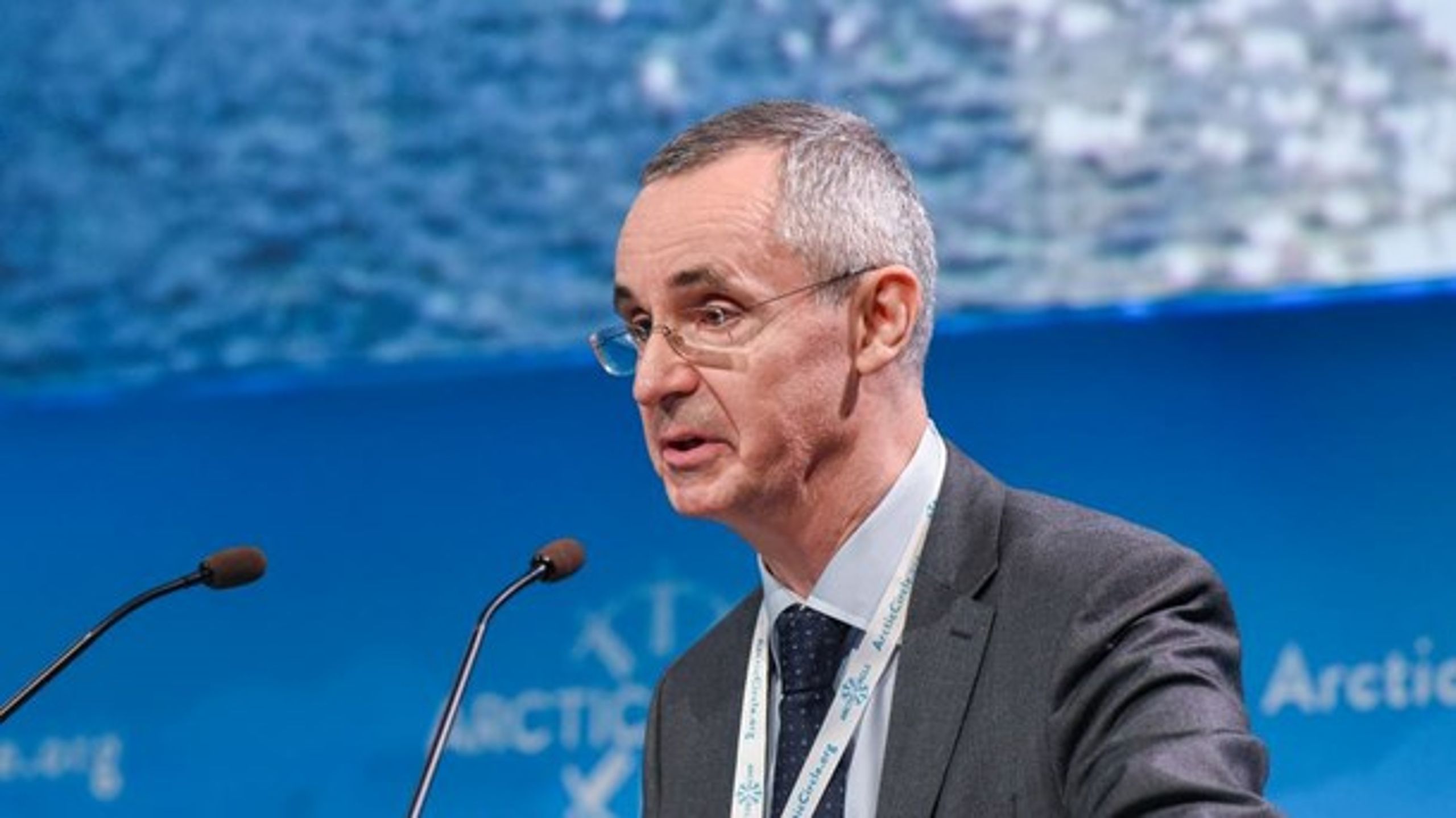 Vladimir V. Barbin på talerstolen ved Arctic Circle-konferencen i 2017.