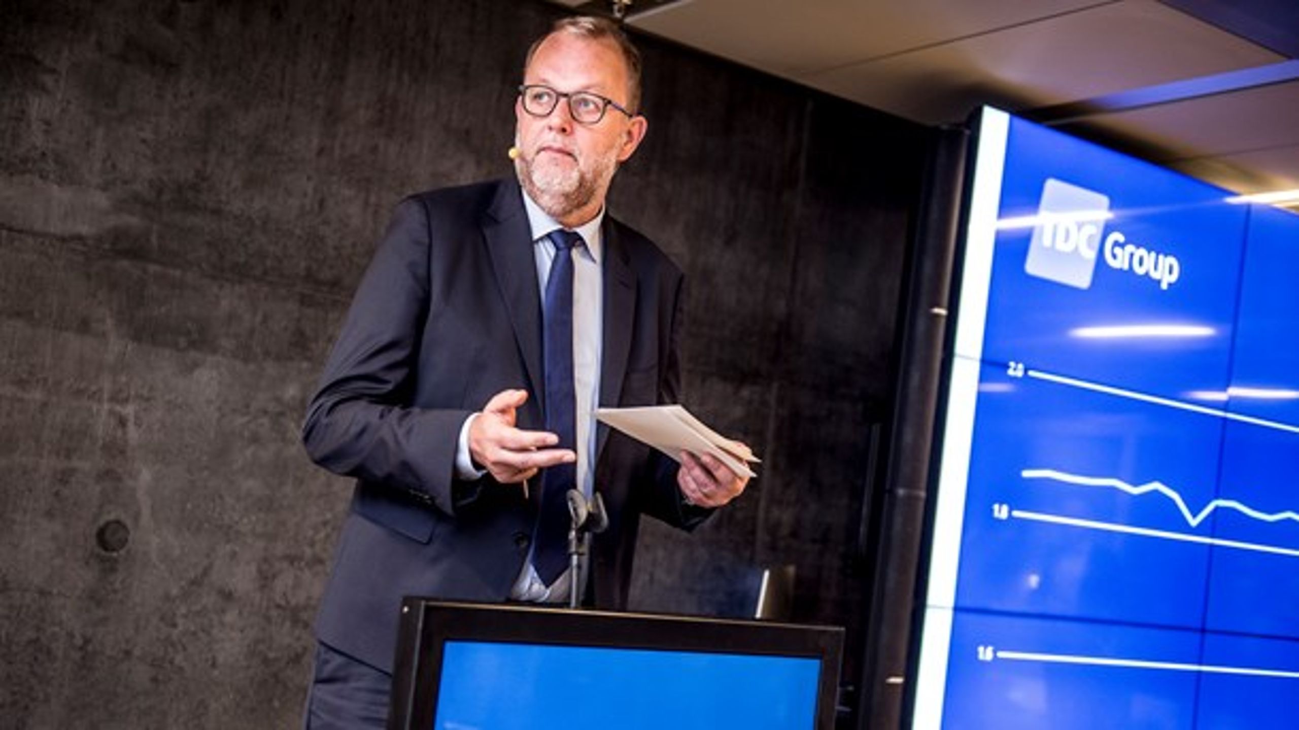 Tidligere har Lars Chr. Lilleholt (V) talt om 5G ved et showcase-arrangement i København. Mandag fremlægger han regeringens planer for netværket. (Foto: Mads Claus Rasmussen/Ritzau Scanpix).
