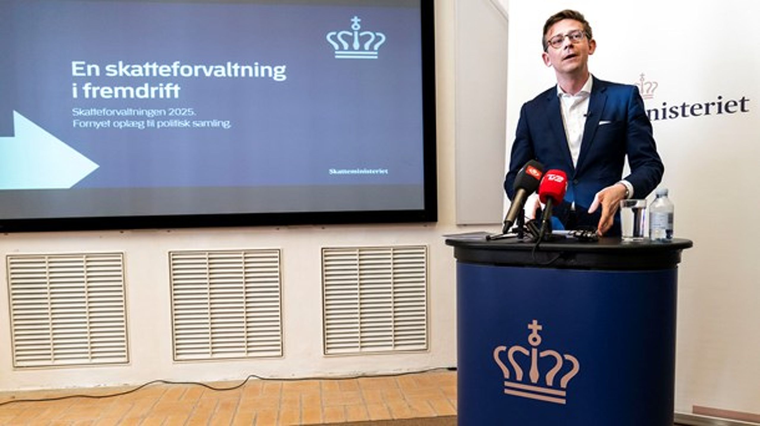 Skatteminister Karsten Lauritzen fremlagde tirsdag oplægget "En skatteforvaltning i fremdrift".&nbsp;