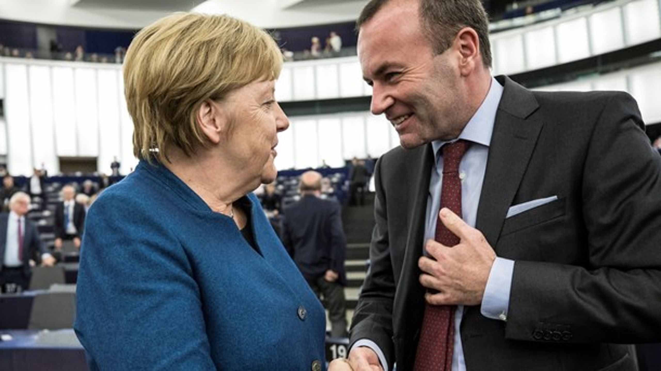 Manfred Weber skulle efter sigende være den tyske kanslers, Angela Merkels, favorit til posten som ny EU-kommissionsformand. Men på trods af det nære bånd deler de ikke samme syn på den russiske gasledning Nord Stream 2.