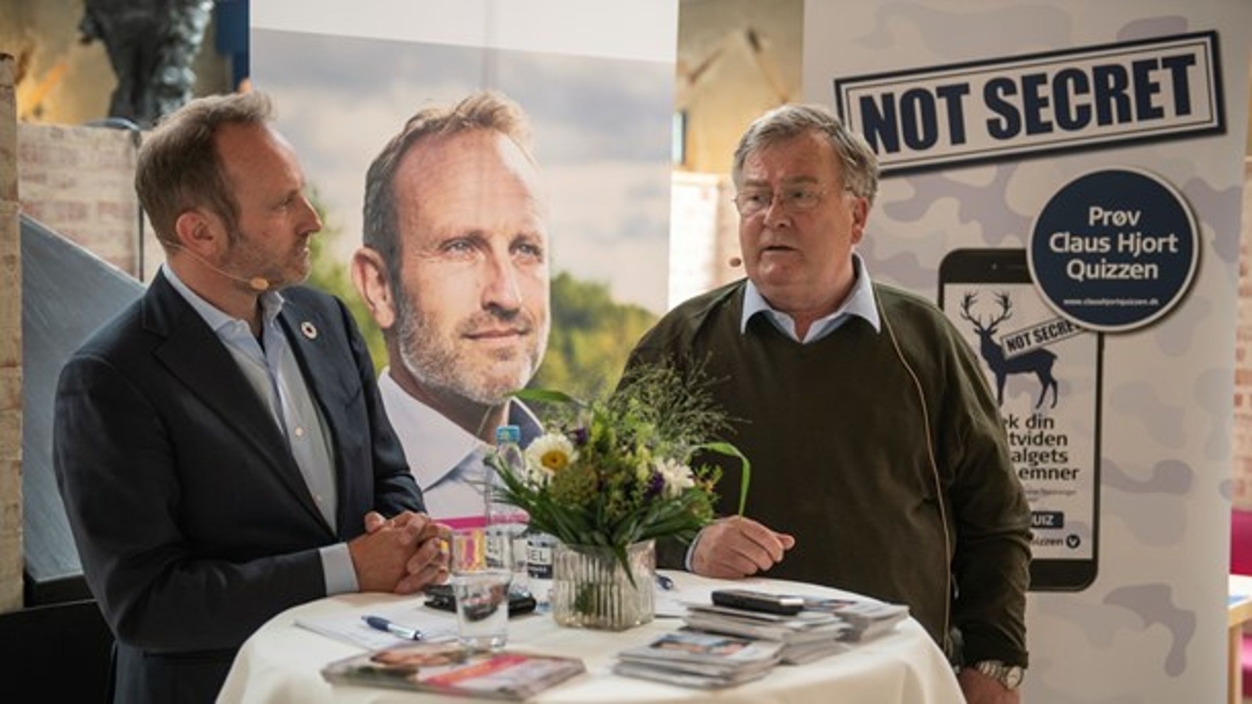 Martin Lidegaard (R) og Claus Hjort Frederiksen (V) debatterede onsdag hos Weibel i Allerød.