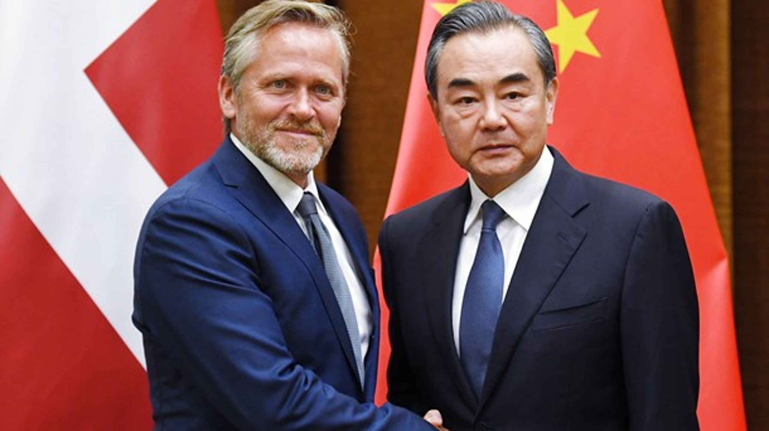 Danmarks udenrigsminister Anders Samuelsen (V) mødes med Kinas udenrigsminister Wang Yi i juni 2018.