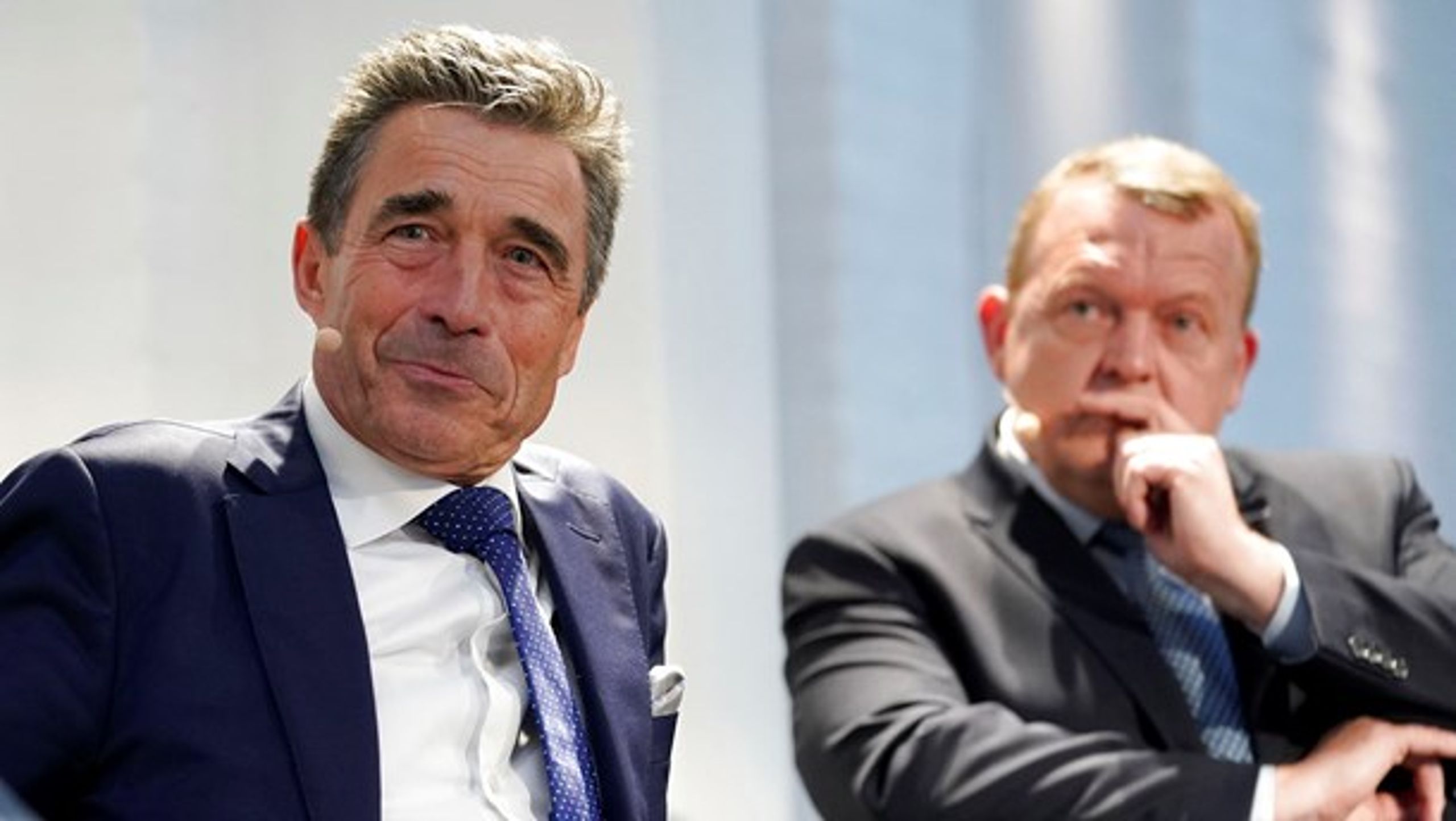 Lars Løkke Rasmussen og Anders Fogh Rasmussen mødtes fredag ved et møde i Udenrigspolitisk Selskab