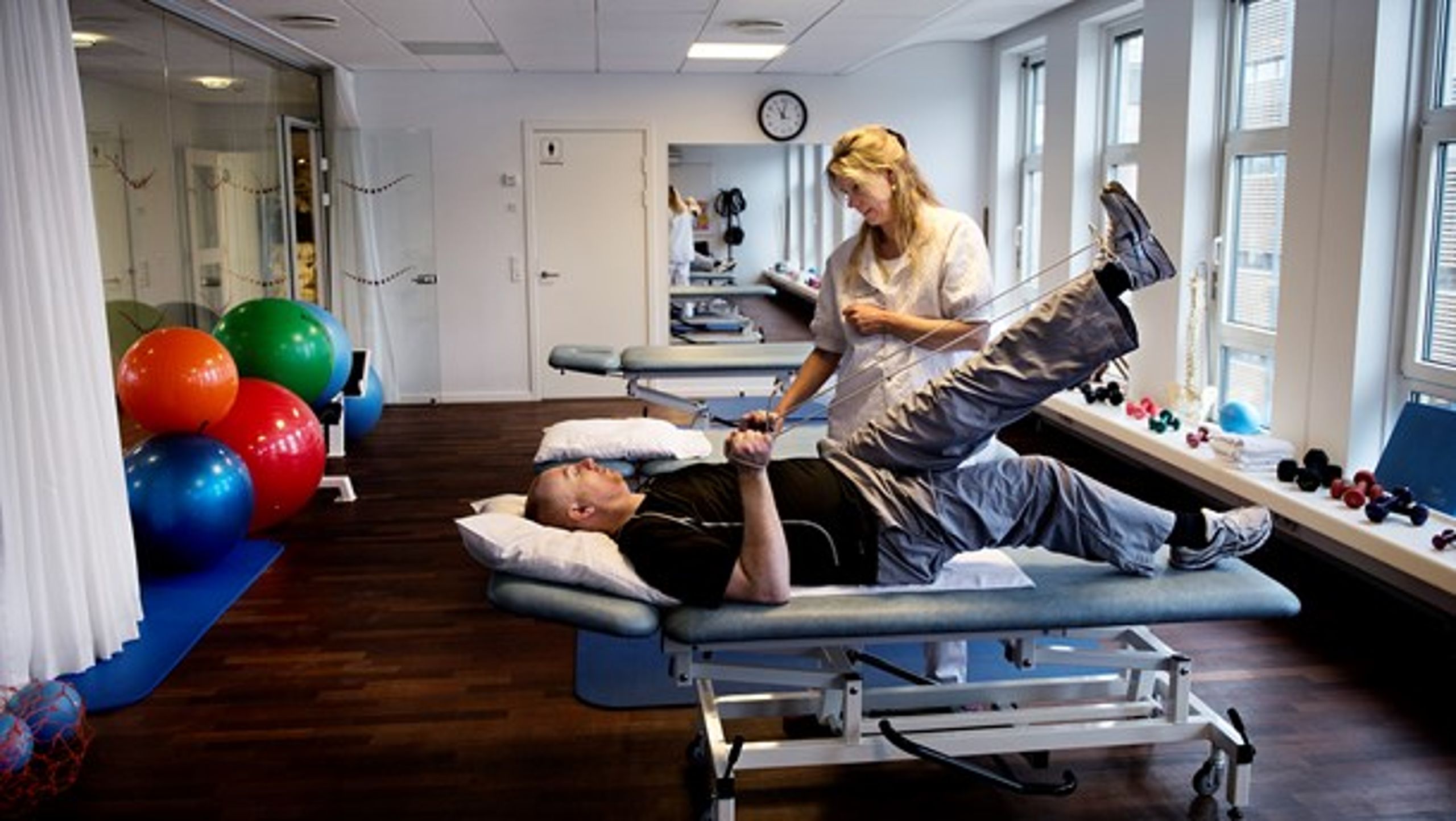 Regionerne sendte sidste år flere patienter videre til private tilbud. Her er det genoptræning på det private Center for Rygkirurgi i Hellerup.