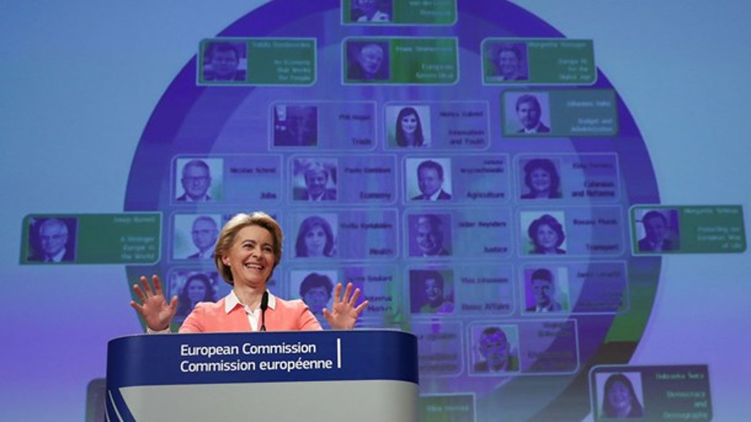 For tre uger&nbsp;siden præsenterede formanden for EU-Kommissionen, Ursula von der Leyen, sit nye hold af kommissærer og deres arbejdsopgaver.
