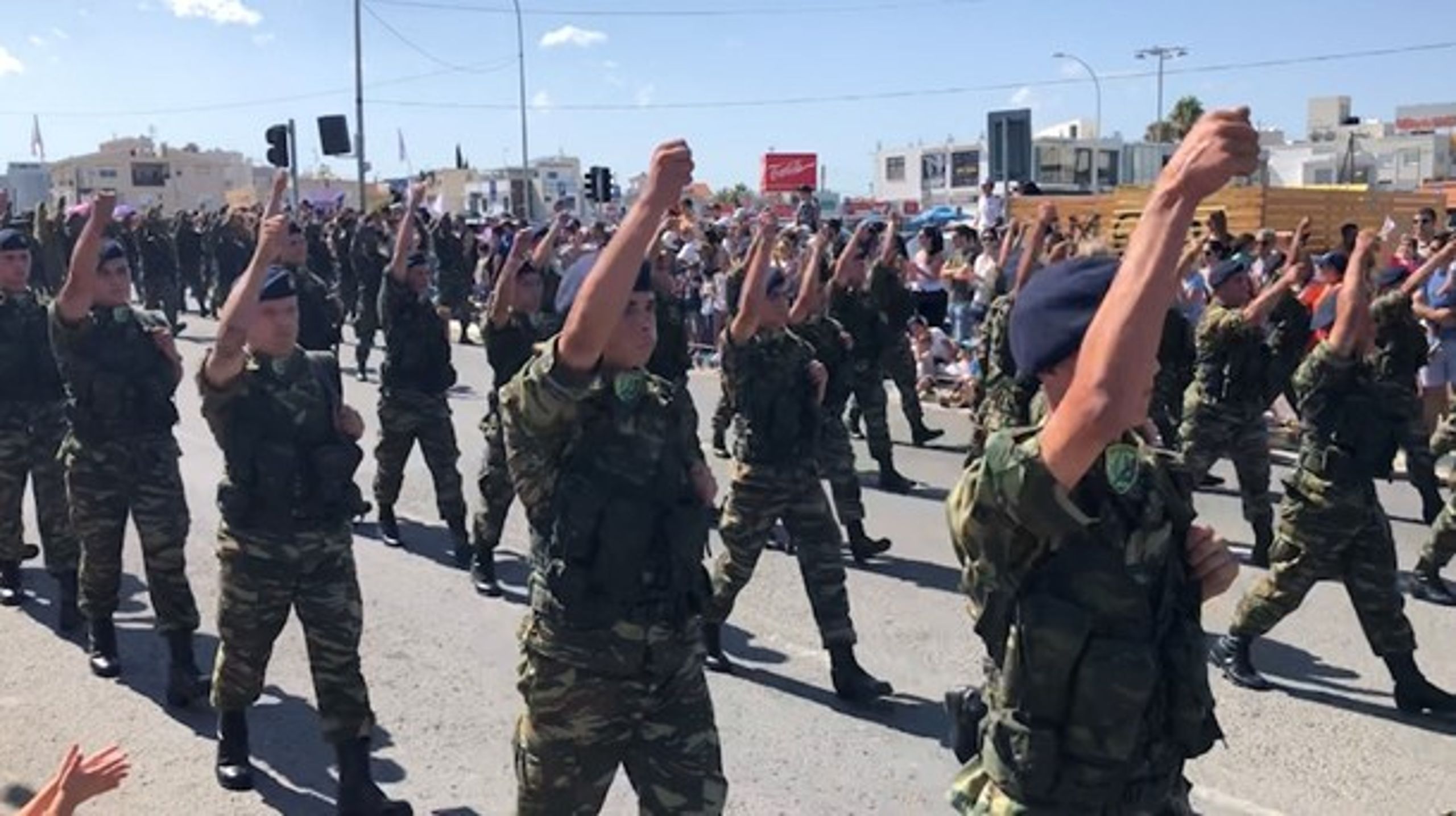 Græsk-cypriotisk militærparade i Nicosia på Cyperns selvstændighedsdag 1. oktober.