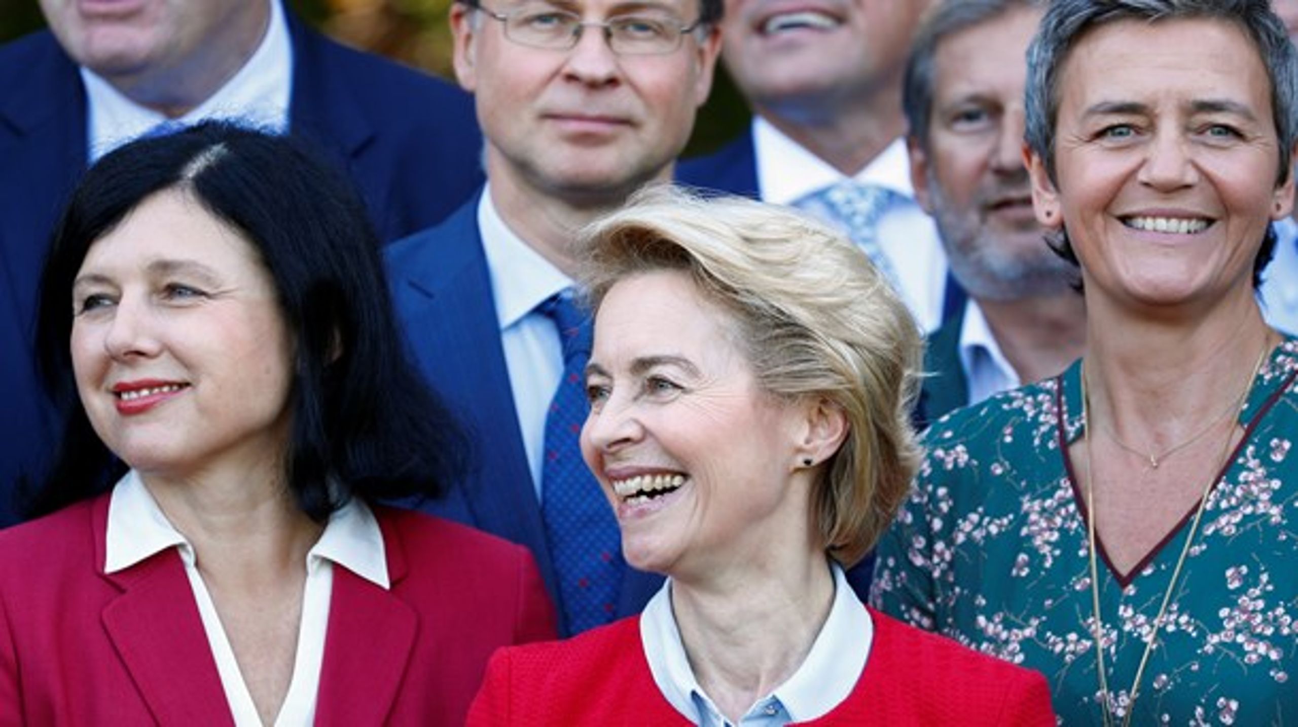 Fra venstre: Vera Jourova, Ursula von der Leyen og Margrethe Vestager.