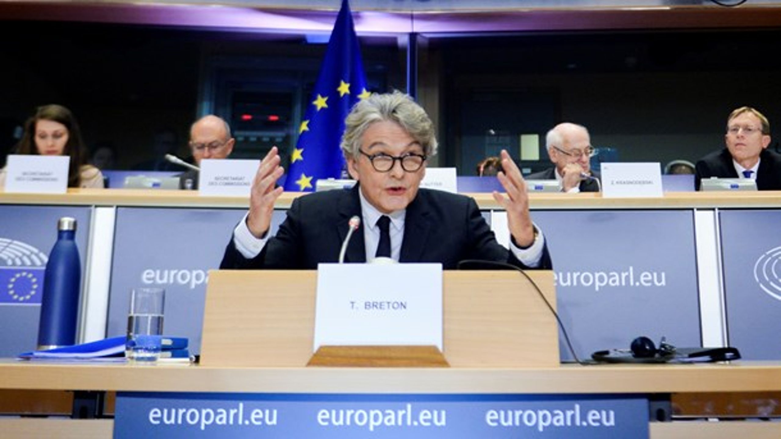 Thierry Breton ved sin høring i Europa-Parlamentet 14. november.&nbsp;