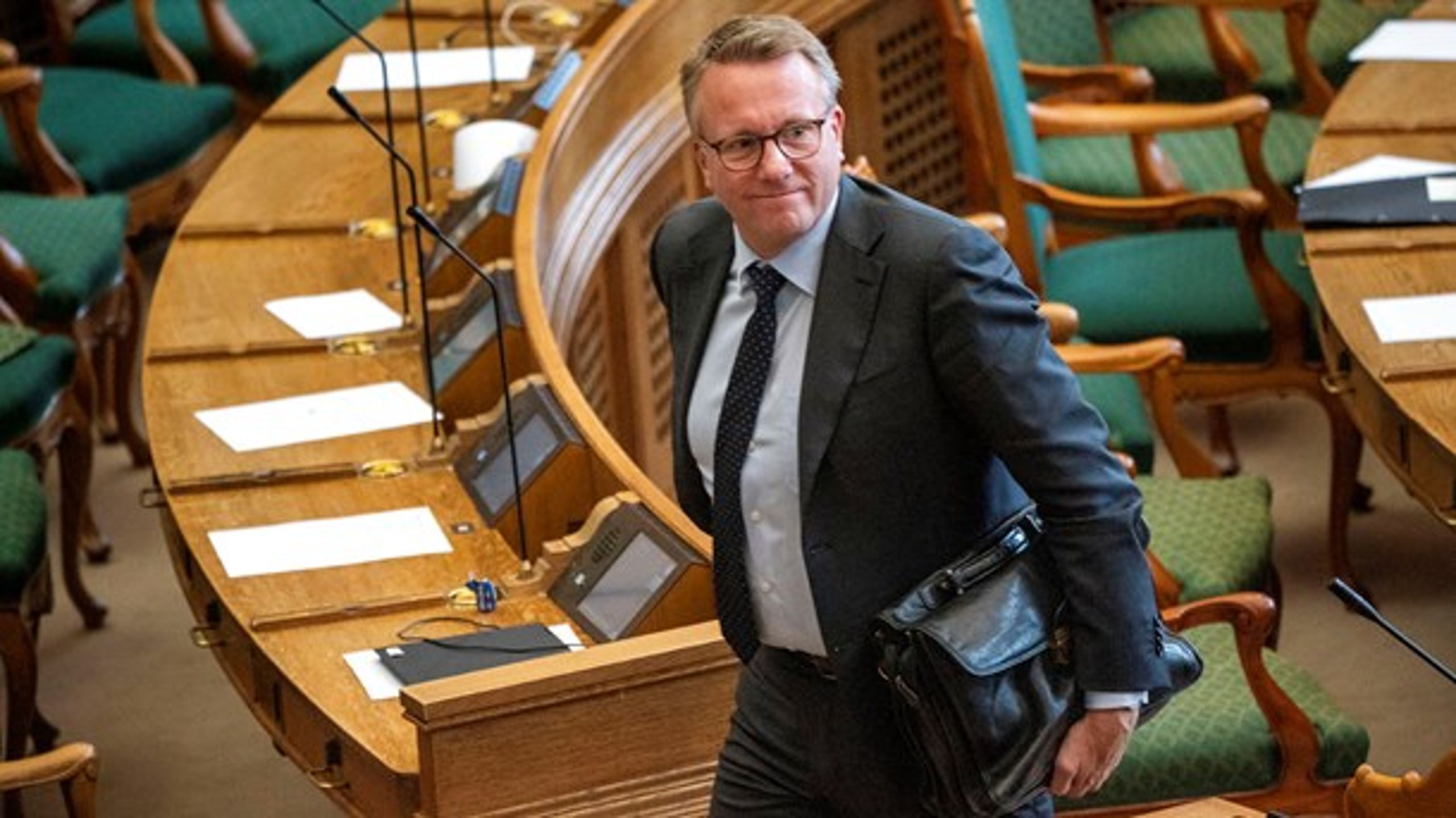 Skatteminister Morten Bødskov har en masse lovbehandlinger i Folketingssalen, der berører det grønne område.&nbsp;