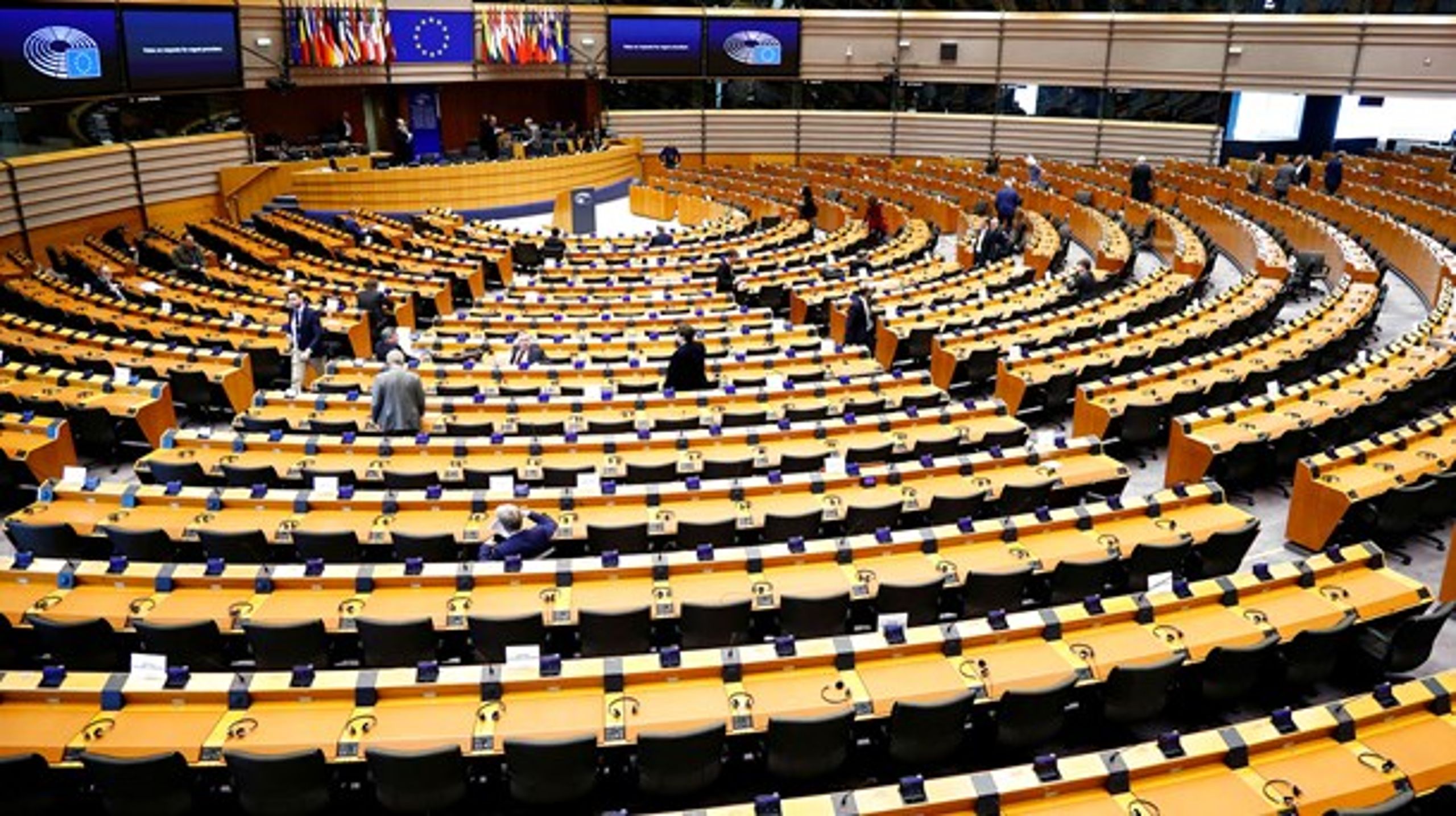 Der er tomt på stolerækkerne i Europa-Parlamentet, hvor langt de fleste folkevalgte stemmer på distancen. Men de hjemmearbejdende kan ikke&nbsp;få adgang til de dagpenge, som deres kolleger, der er fysisk til stede i Bruxelles, kan få.
