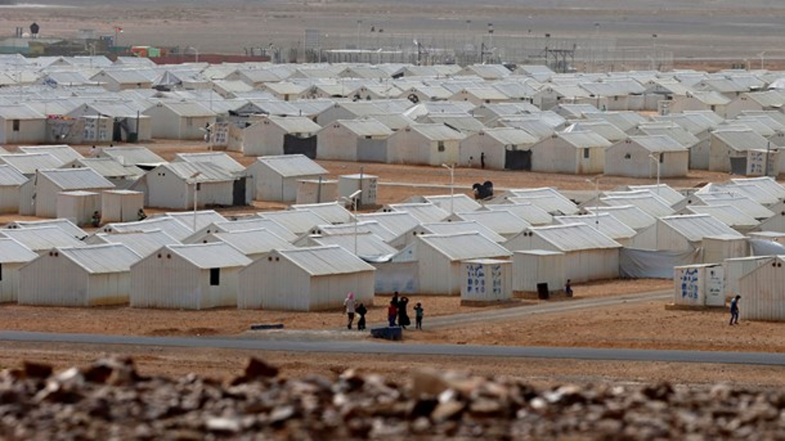 Syriske flygtninge i Azraq-lejren i Jordan vil blandt andet få glæde af bevillingen fra Novo Nordisk Fonden.&nbsp;