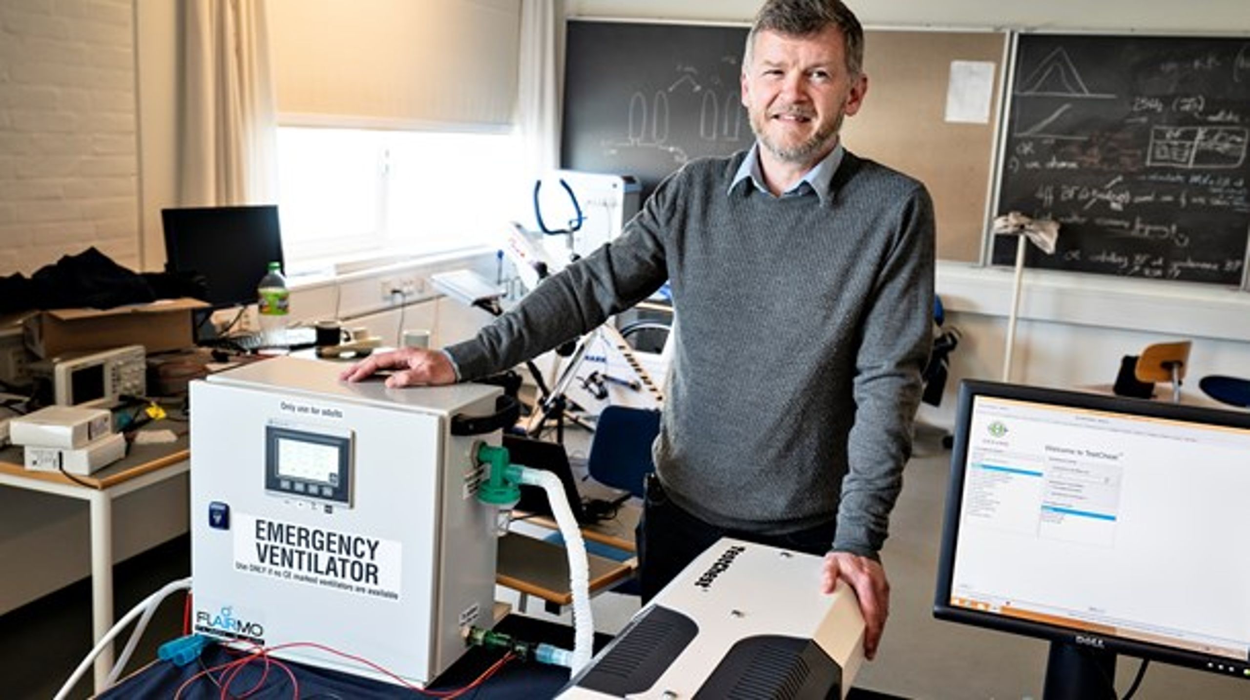 Nødrespirator, som en forskergruppe i Aalborg har udviklet i forbindelse med coronakrisen.