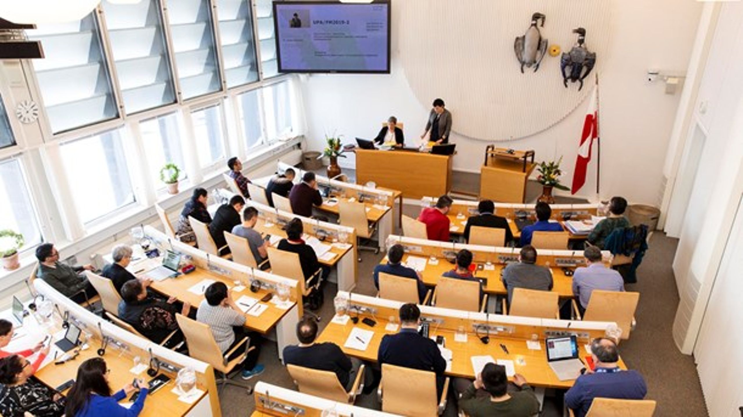 Det grønlandske parlament Inatsisartuts mødesal.