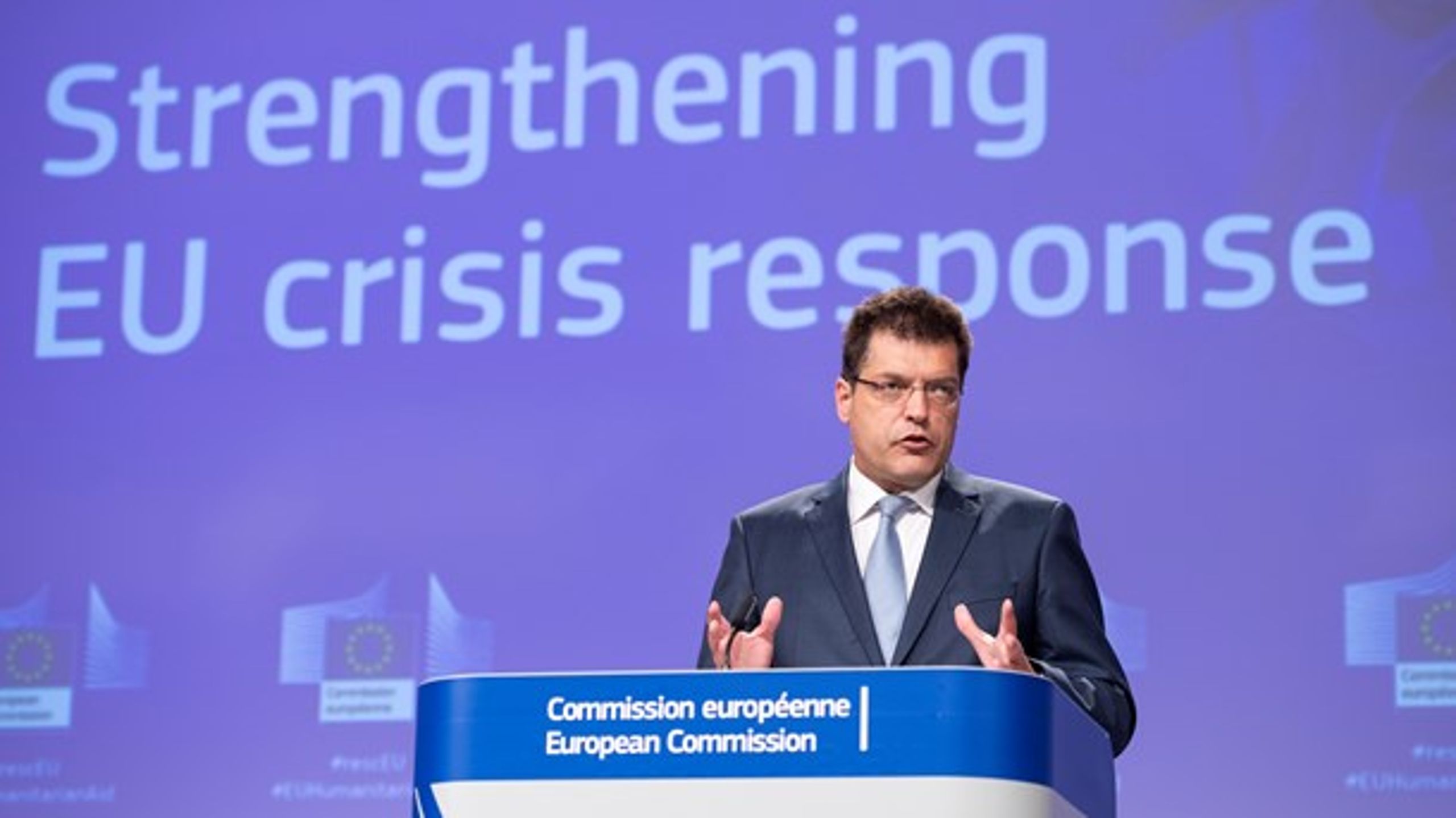 Krisekommissær Janez Lenarcic kunne tirsdag præsentere planerne for et kraftigt forstærket kriseberedskab.