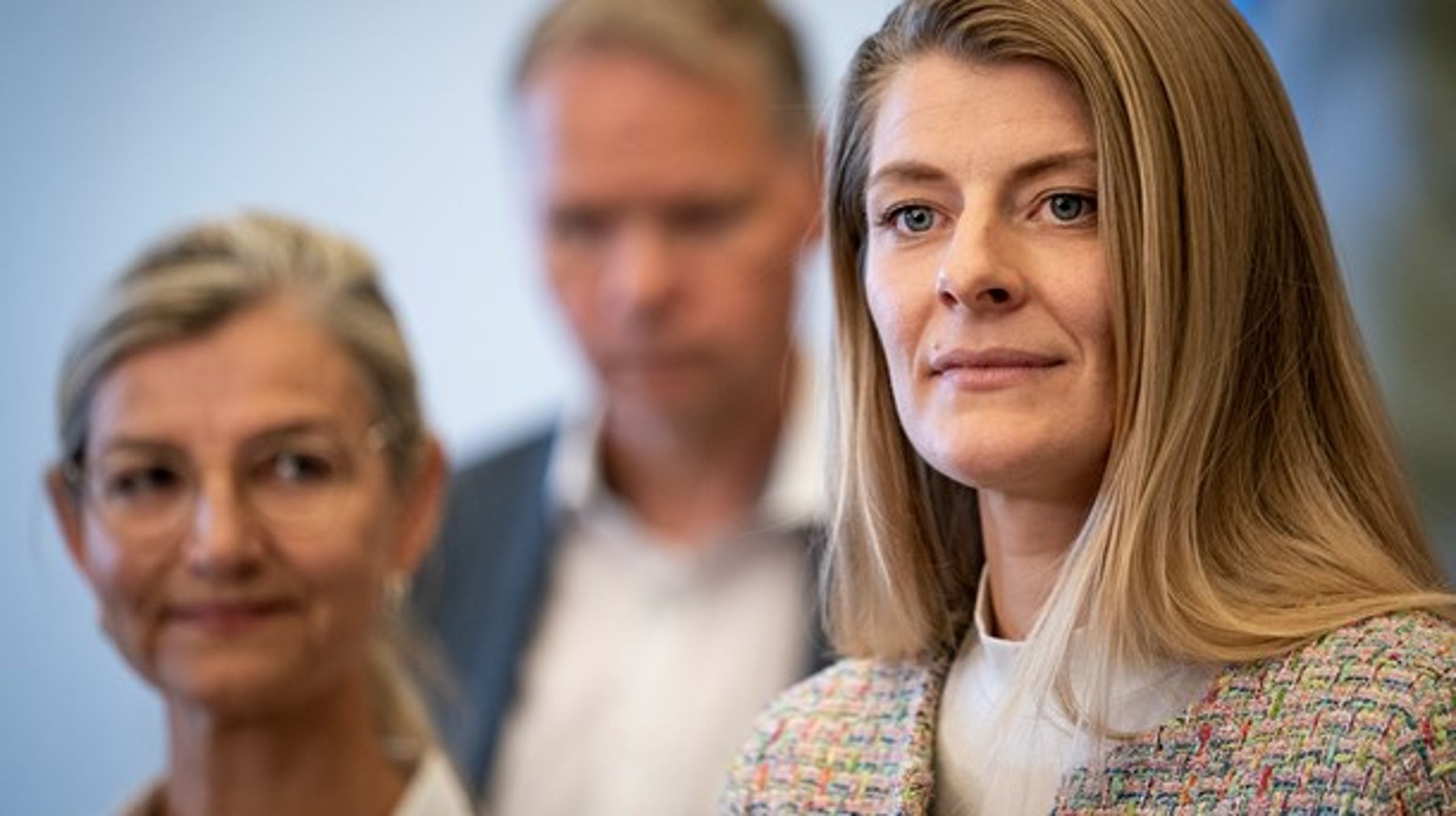Uddannelses- og forskningsminister Ane Halsboe-Jørgensen (S) orienterer 11.juni 2020 pressen om aftalen om 5000 ekstra studieplader.
