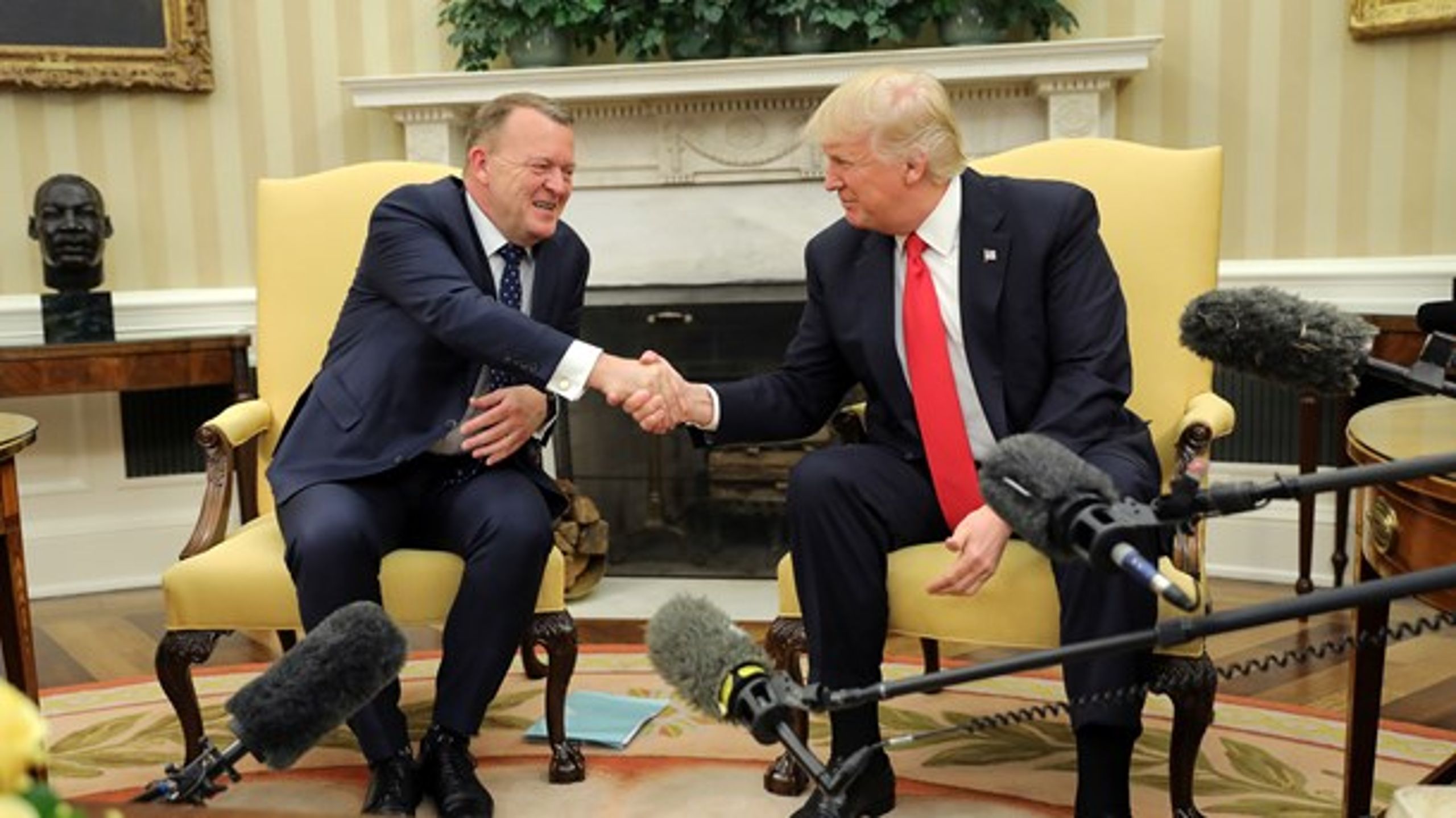 Tidligere statsminister Lars Løkke Rasmussen (V) og USA's præsident Donald Trump.