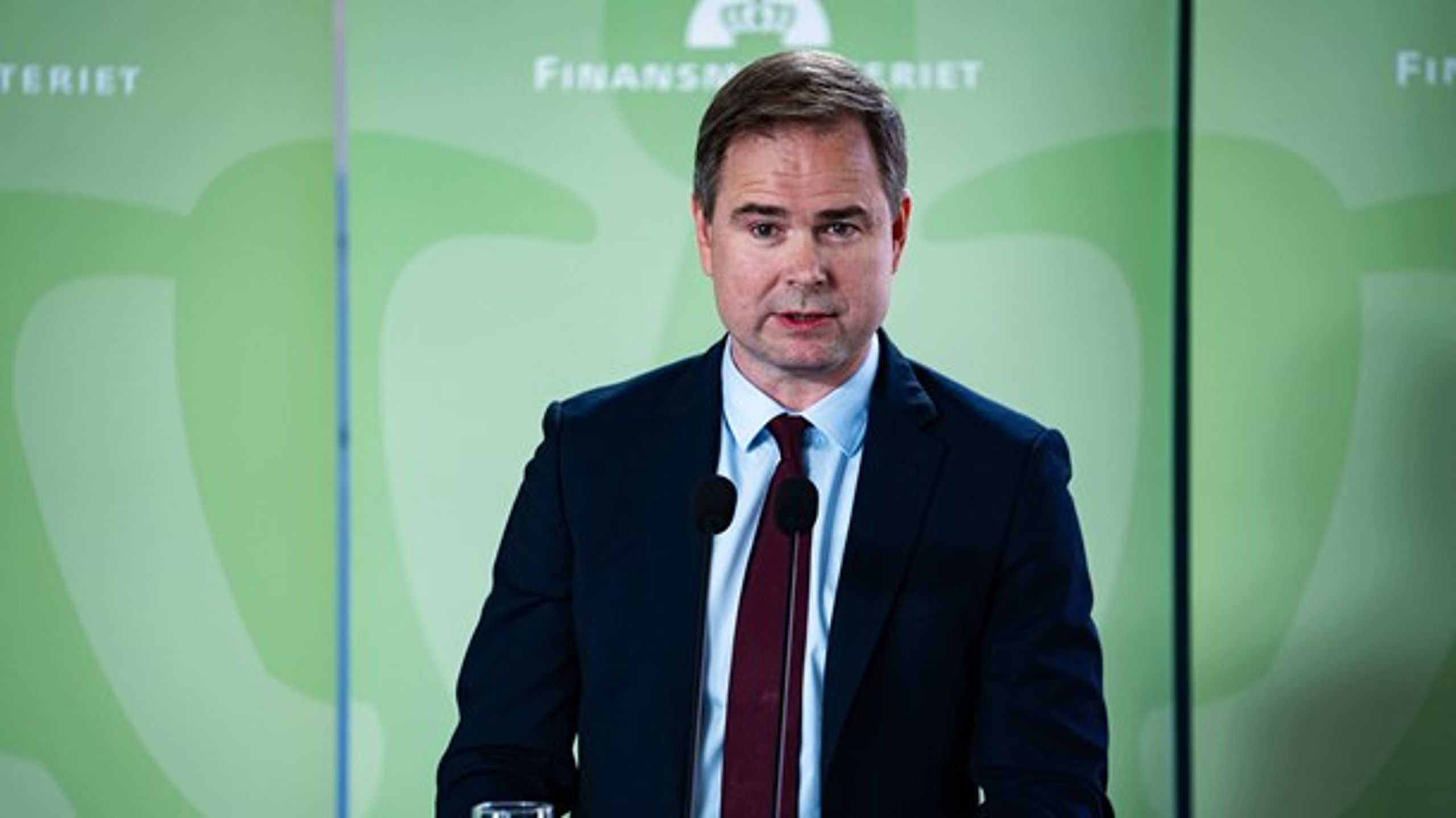 Finansminister Nicolai Wammen ved præsentationen af regeringens finanslovsudspil i Rentekammersalen i Finansministeriet.