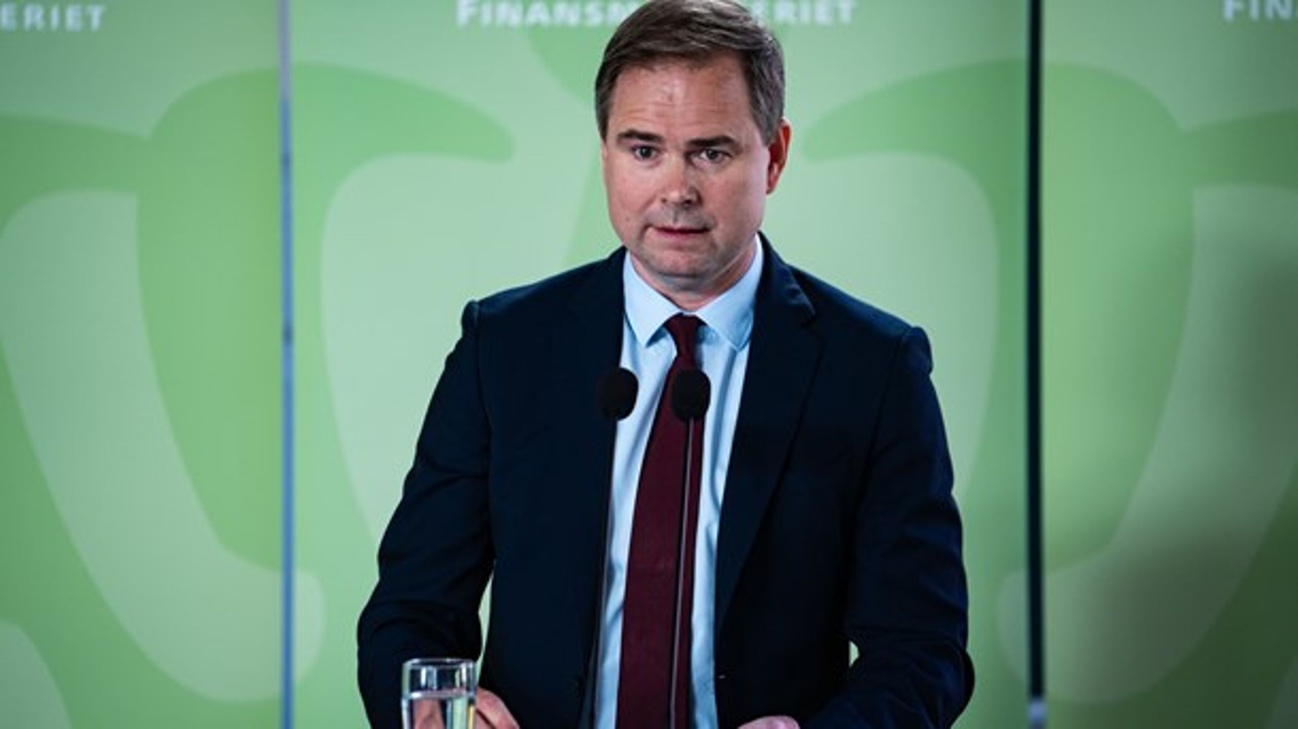 S-finansminister, Nicolai Wammen, da han mandag formiddag præsenterede regeringens finanslovsudspil til et pressemøde i Finansministeriet.