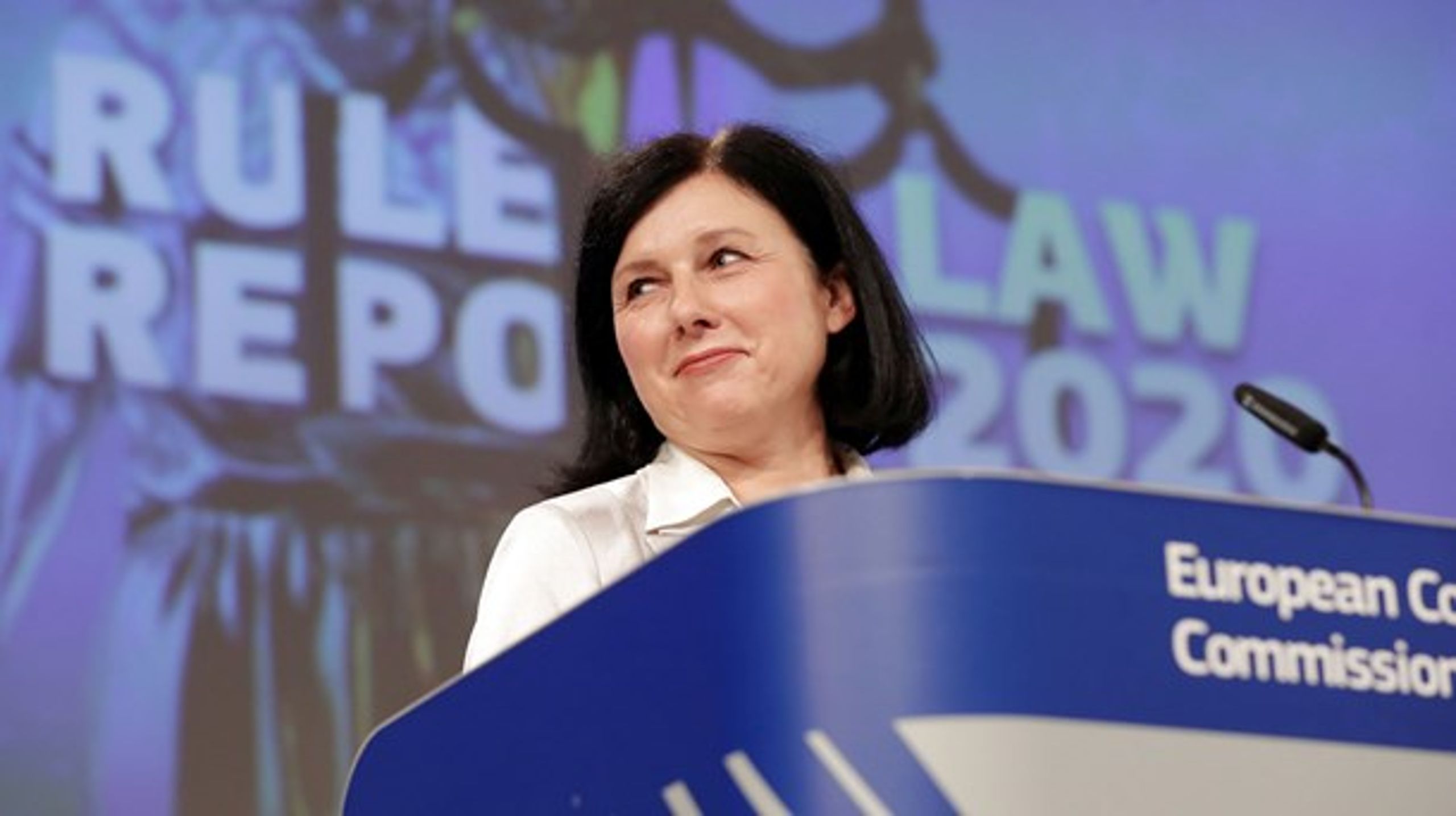 Her er EU-Kommissionens næstformand for værdier og gennemsigtighed, Vera Jourová. Hende vil den ungarske premierminister have fyret.