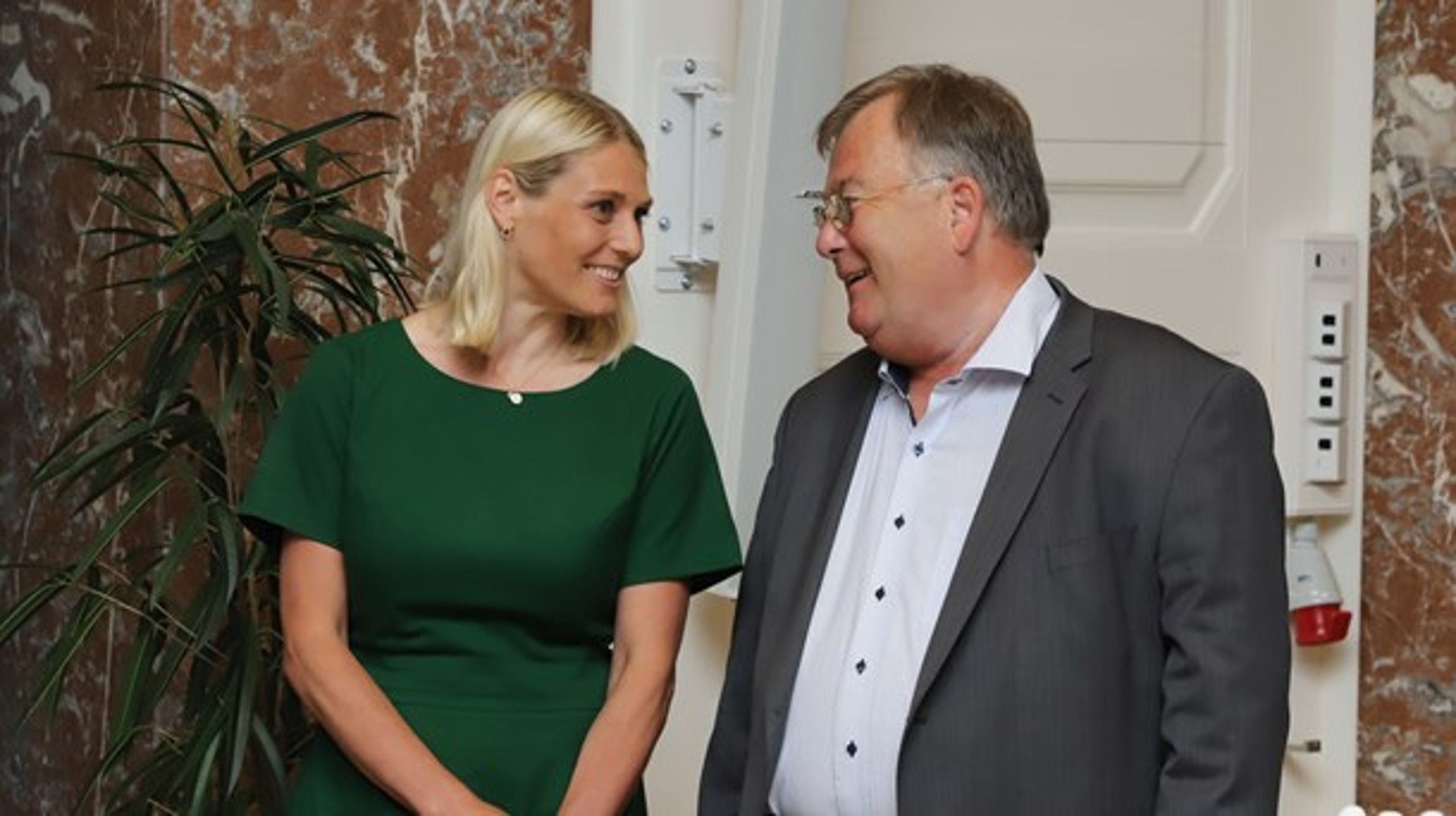 Trine Bramsen og Claus Hjort Frederiksen ved ministeroverdragelsen i juni 2019.