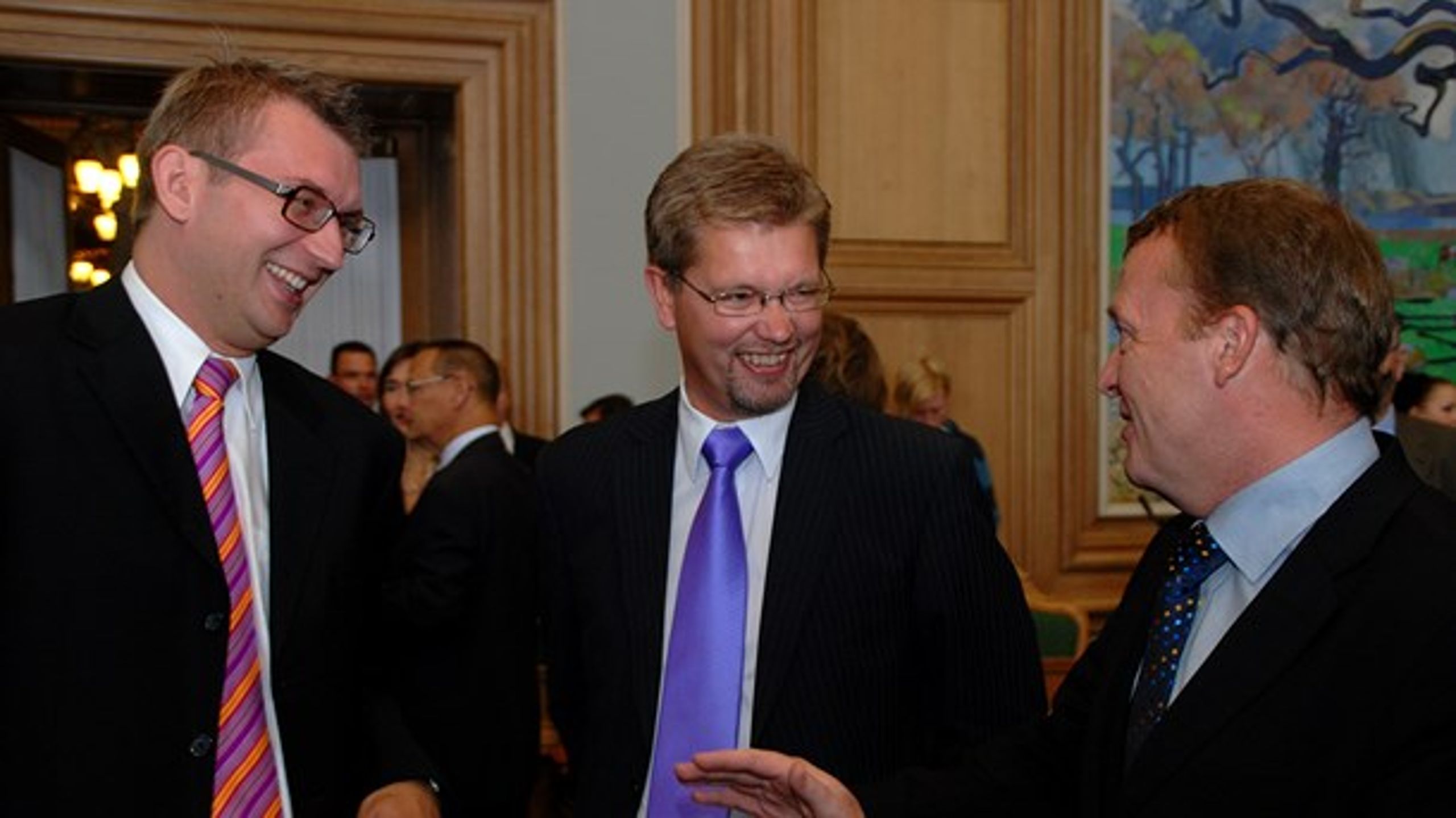 Troels Lund Poulsen (V), Frank Jensen (S) og Lars Løkke Rasmussen (V).