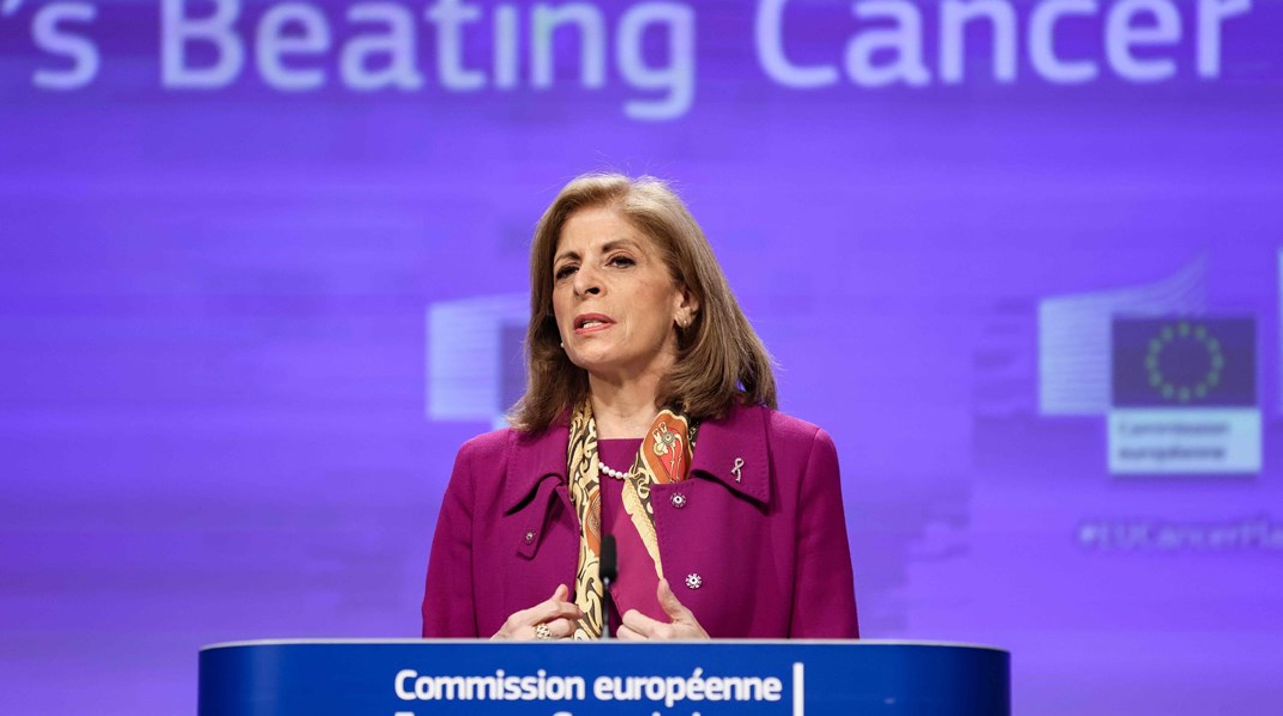 "Hvis vi ikke&nbsp;tager&nbsp;hurtige skridt, så vil&nbsp;endnu flere EU-borgere&nbsp;miste deres liv til kræft," siger EU-kommissær Stella&nbsp;Kyriakides.