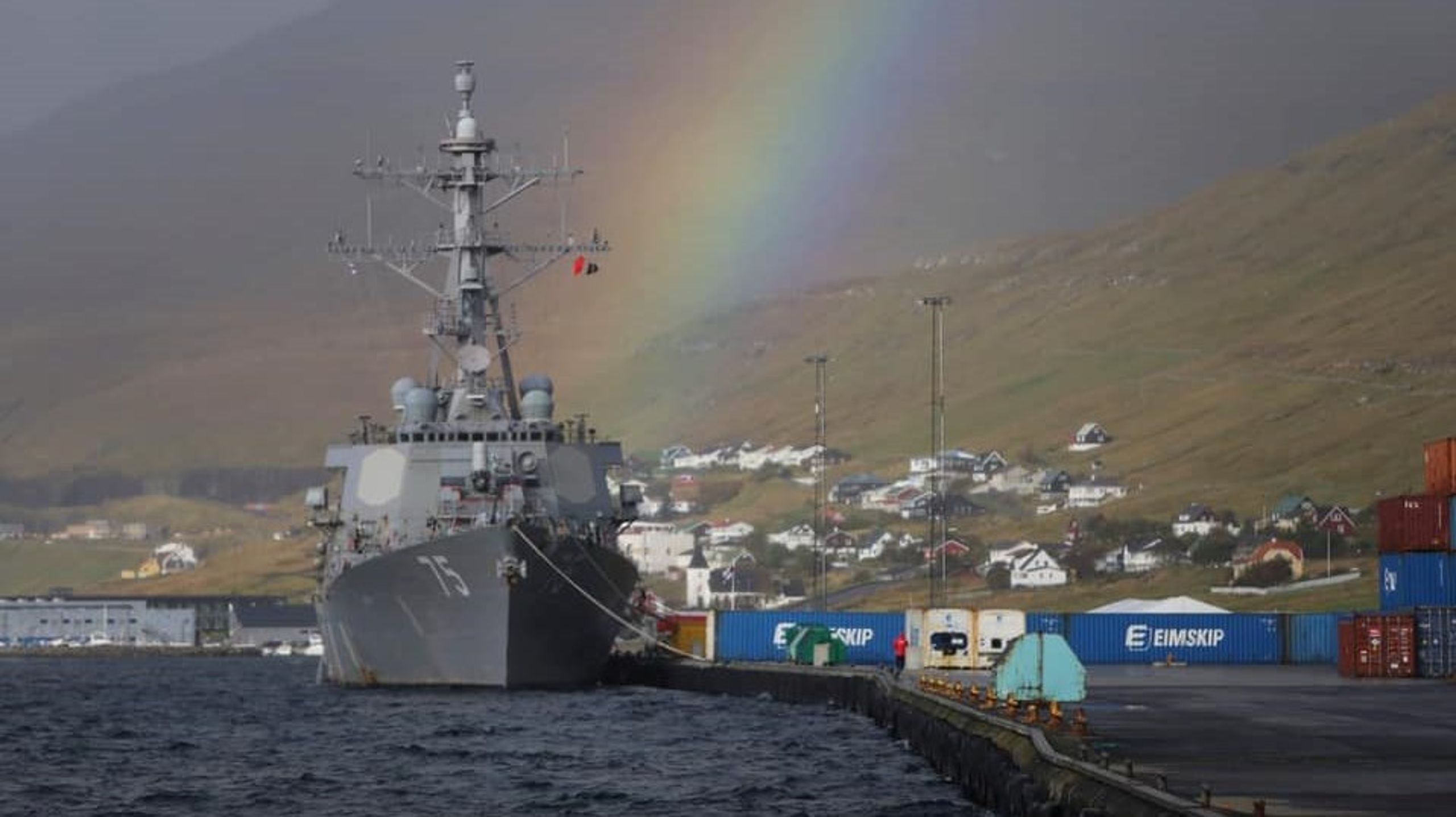 Den amerikanske destroyer USS Donald Cook besøgte Færøerne i oktober 2019.