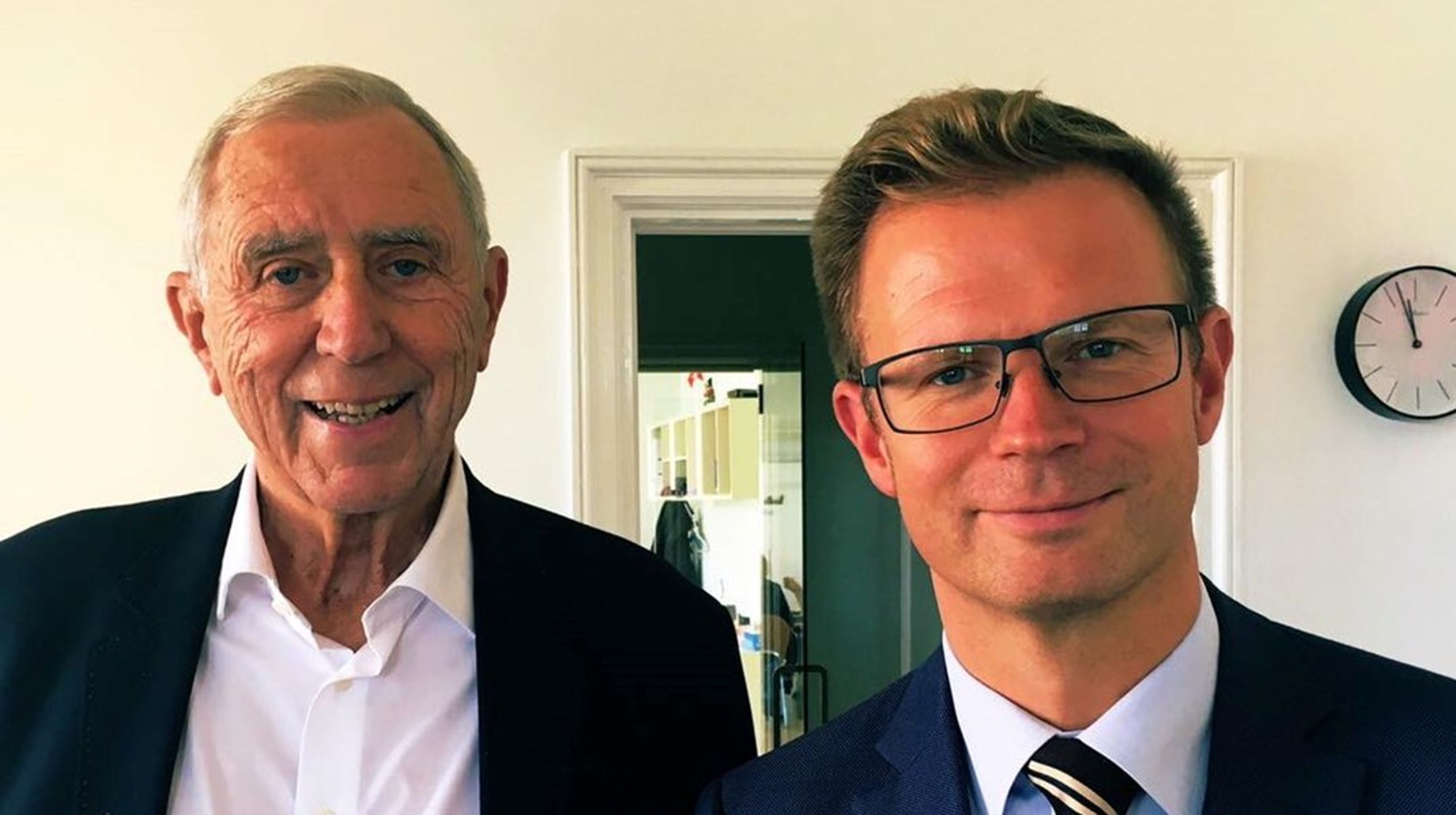Flemming Hansen på besøg hos Benny Engelbrecht som nytiltrådt transportminister.