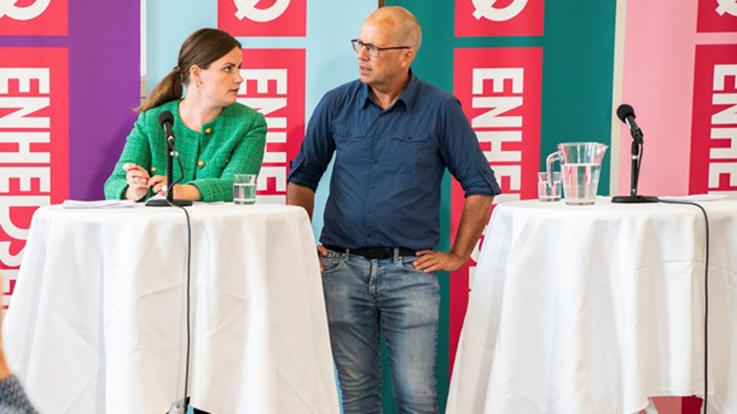 Peder Hvelplund og Mai Villadsen på Enhedslistens sommergruppemøde.