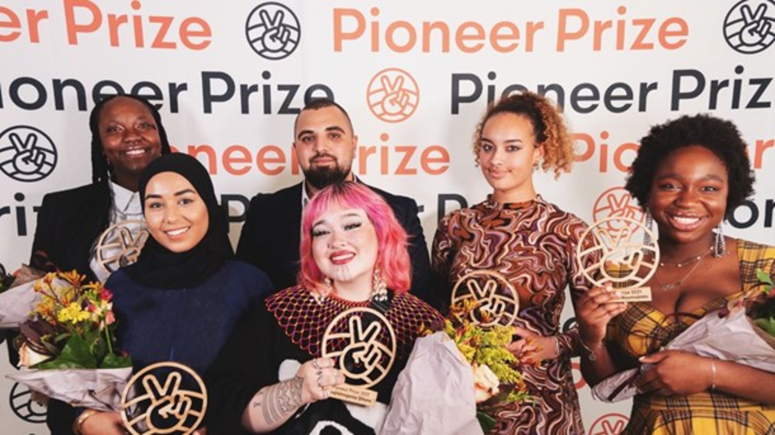 De seks vindere af Nordic Safe Cities' Pioneer Prize til prisuddelingen den 23. september på Sveriges ambassade i København. (Foto: Nordic Safe Cities)