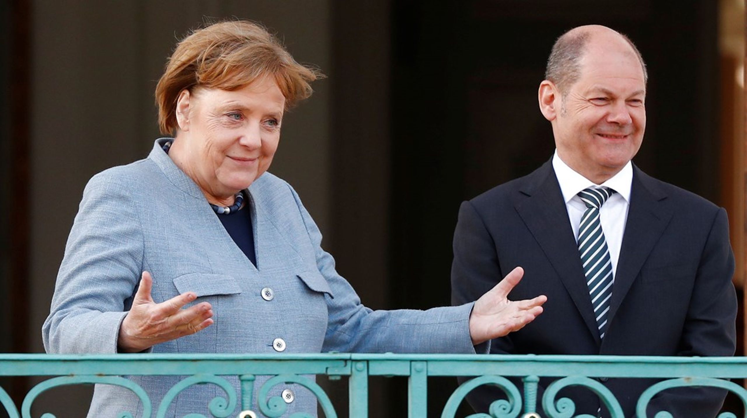 Efterfølgeren? Angela Merkel i 2018 sammen med finansminister - og nu kanslerkandidat - Olaf Scholz.&nbsp;