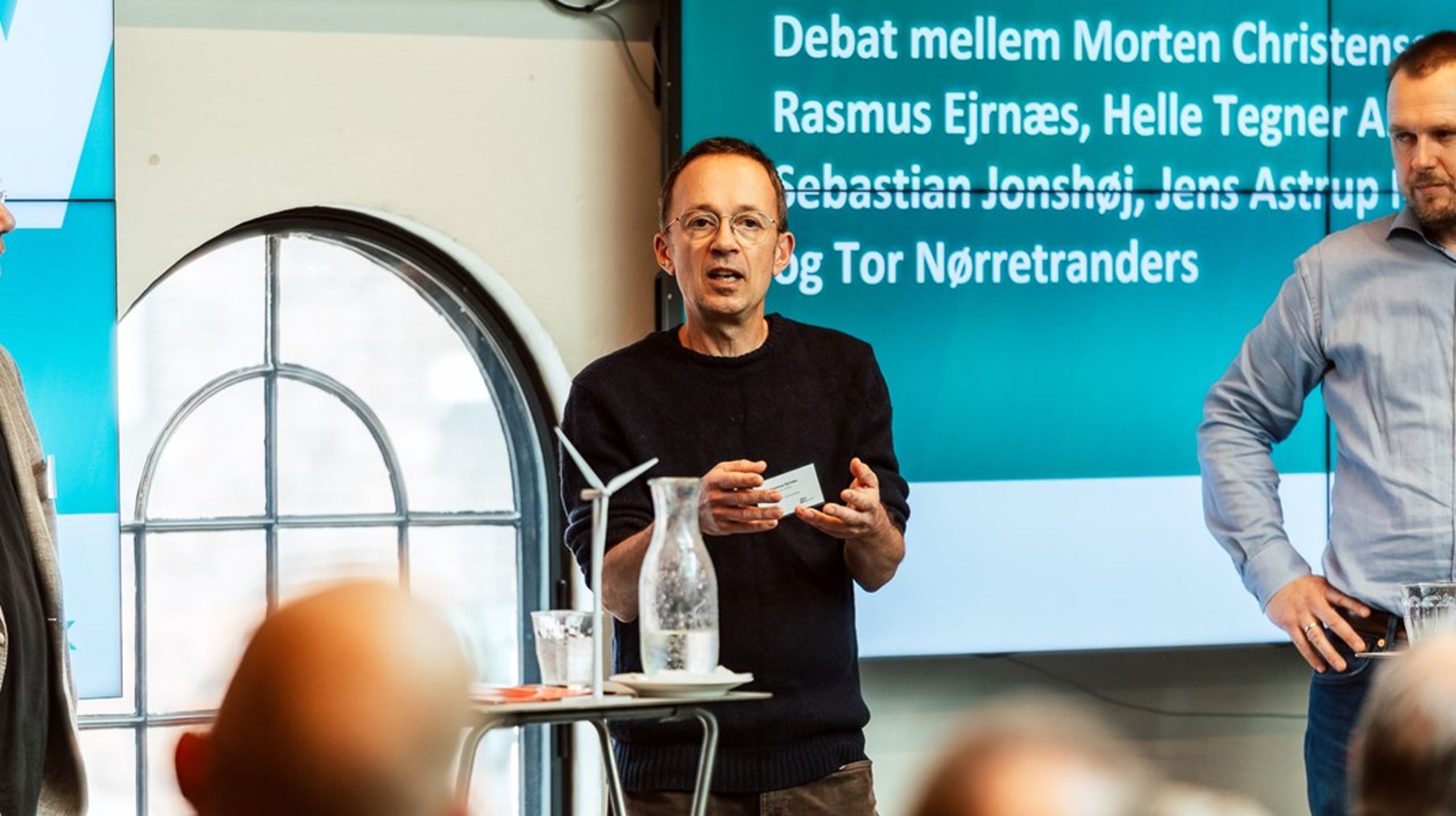 Biolog Rasmus Ejrnæs og fagschef i WSP, Morten Christensen (th) under debatten.