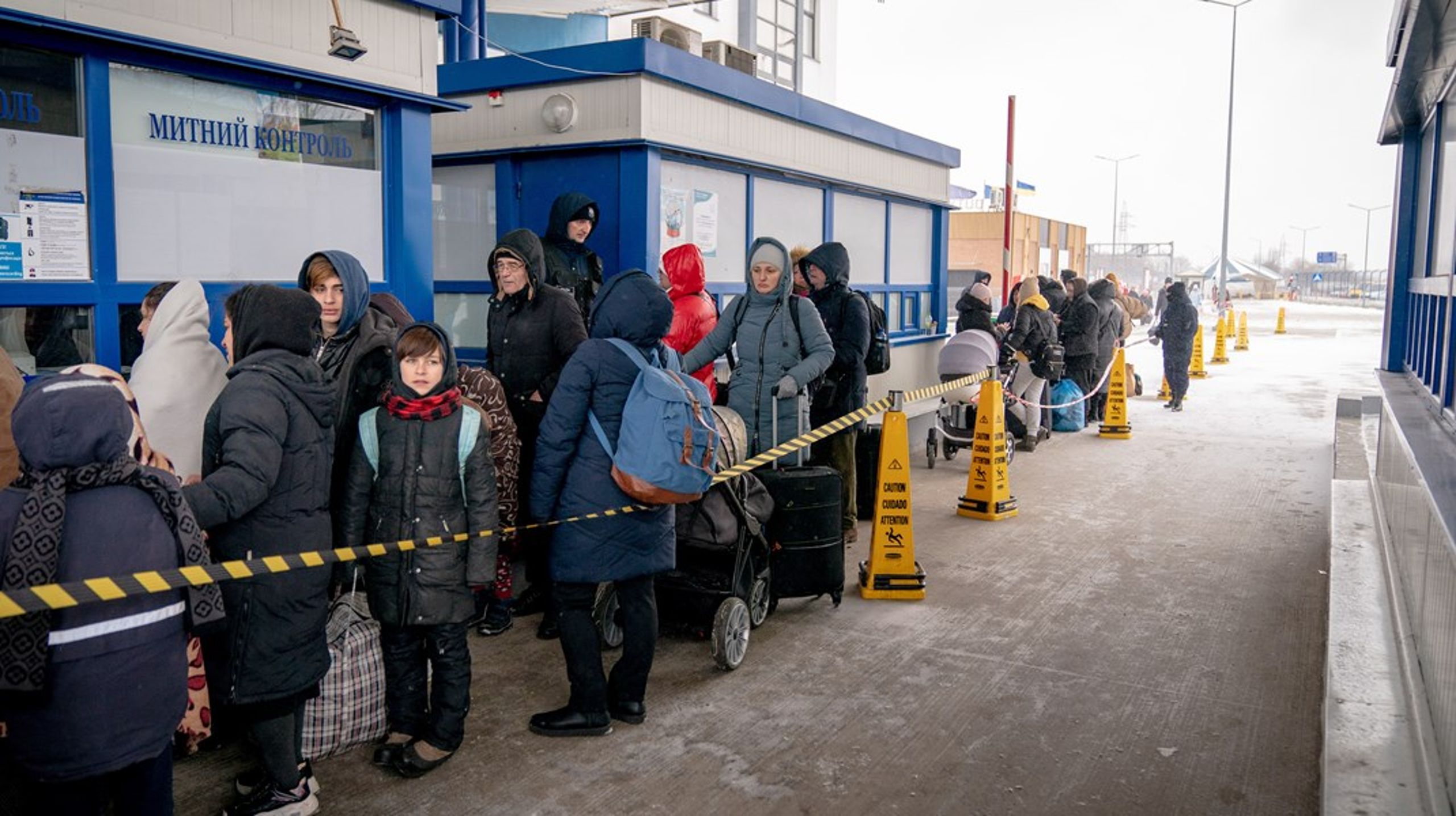 Ukrainske flygtninge på grænsen til Moldova, 11. marts 2022.