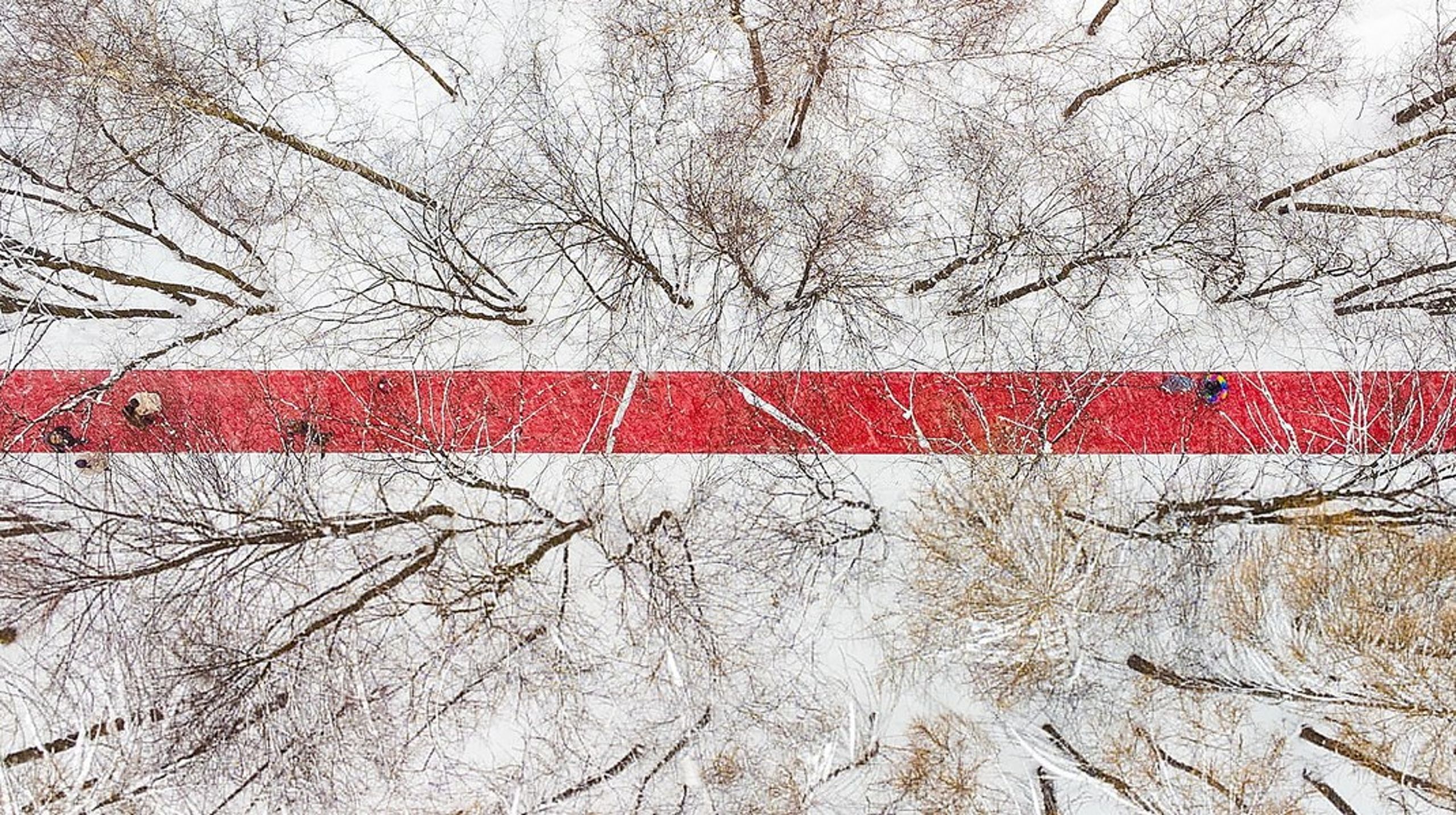 Værk med titlen "Nowhere" af den russiske kunstner Gregory Orekhov udstillet ved Razdory, Rusland, februar, 2022. Arkivfoto.