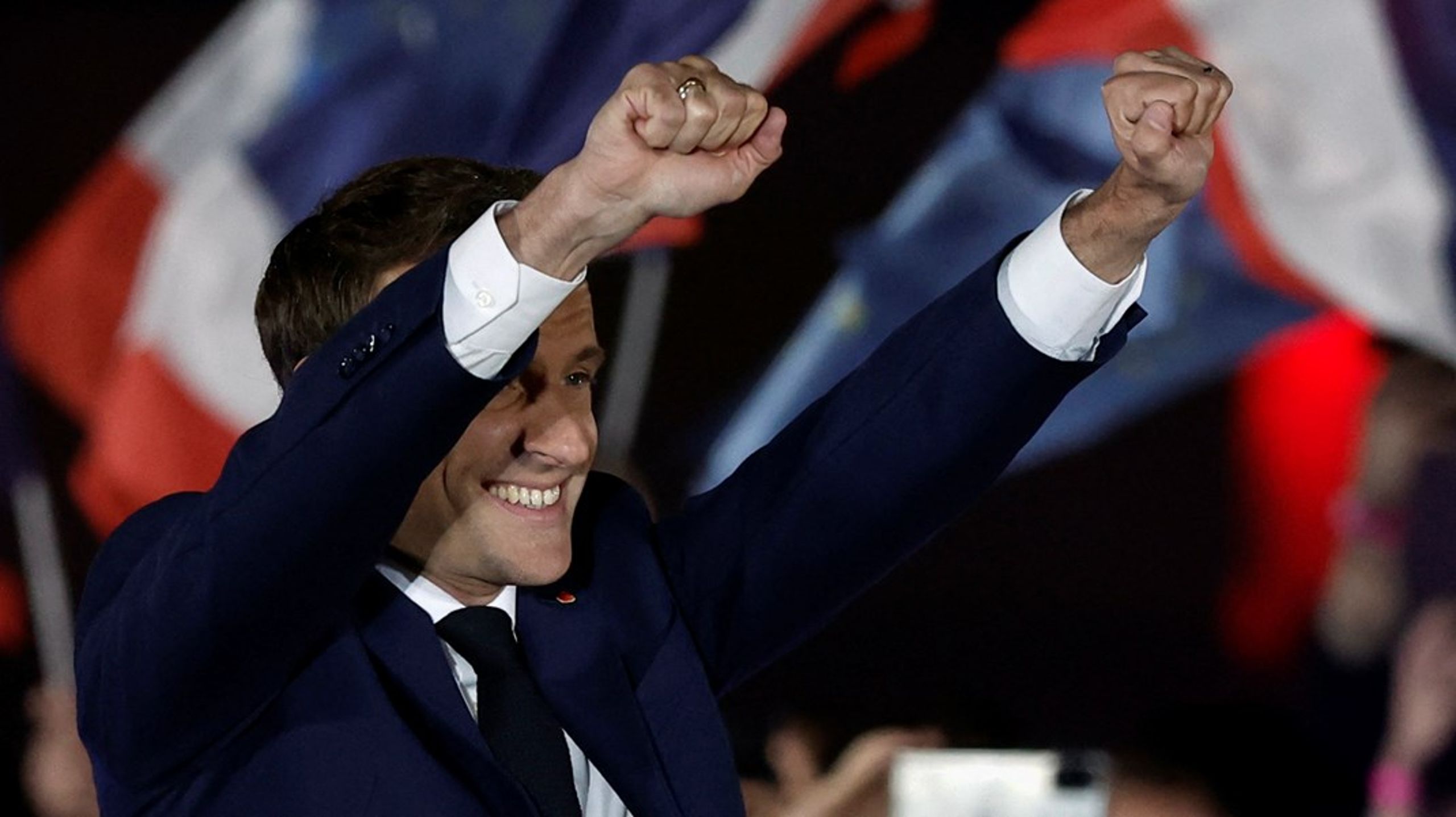 Det var en glad Emmanuel Macron, der blev genvalgt som fransk præsident.&nbsp;Med det ser Danmark ind i en periode med fortsat gode eksportmuligheder til Frankrig ifølge David Schjerlund, chef for handelsafdelingen i den danske ambassade i Frankrig.