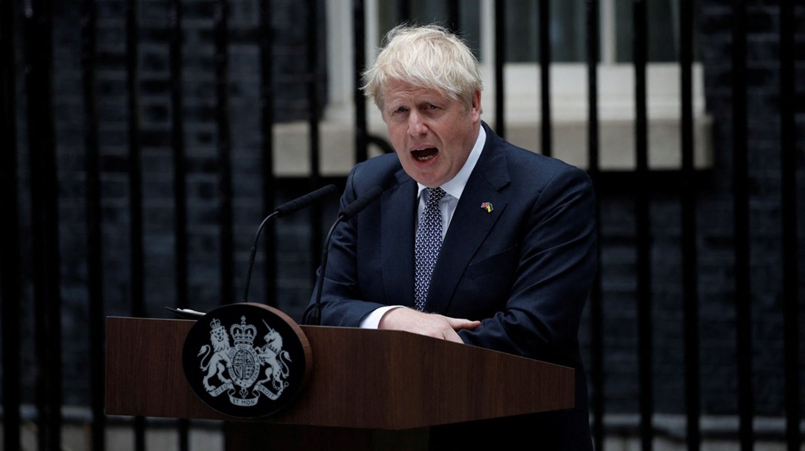 "Selvom tingene ser mørke ud nu, er vores fremtid sammen gylden," sagde Boris Johnson på pressemødet, hvor han annoncerede sin afgang som premierminister.