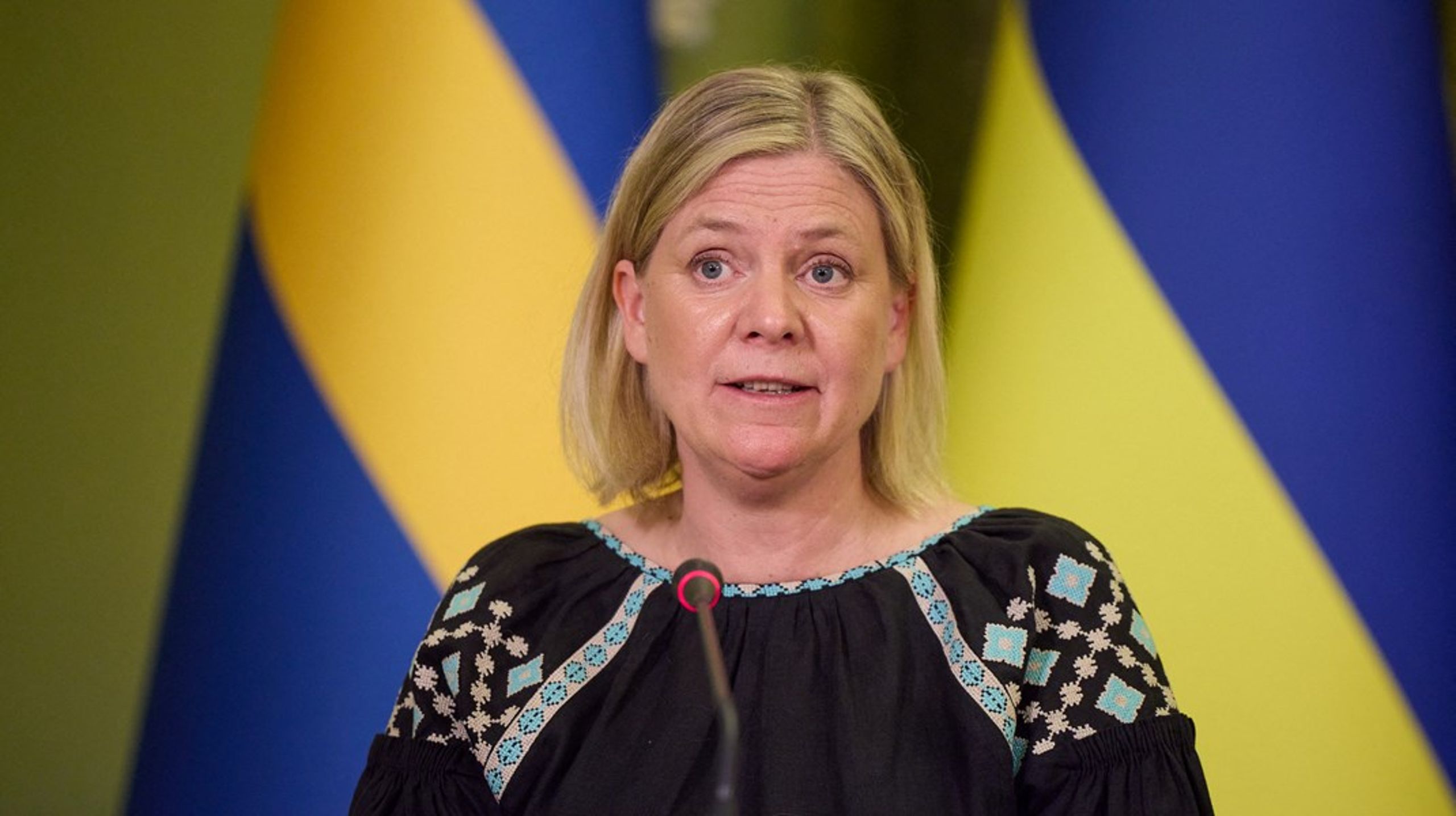 Sveriges statsminister Magdalena Andersson fra socialdemokraterne er på genvalg i weekenden.