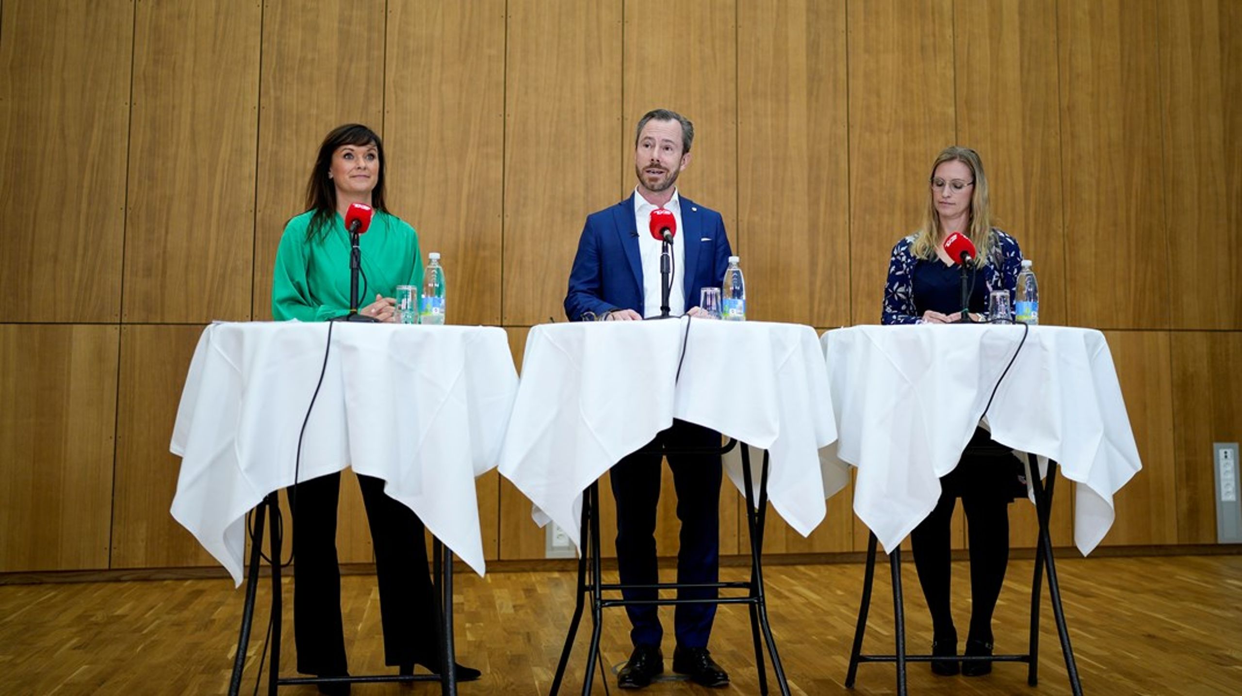 Torsdag præsenterede Venstre et nyt sundhedsudspil på Esbjerg Sygehus. Fra venstre: Politisk ordfører Sophie Løhde, formand Jakob Ellemann-Jensen og næstformand Stephanie Lose.