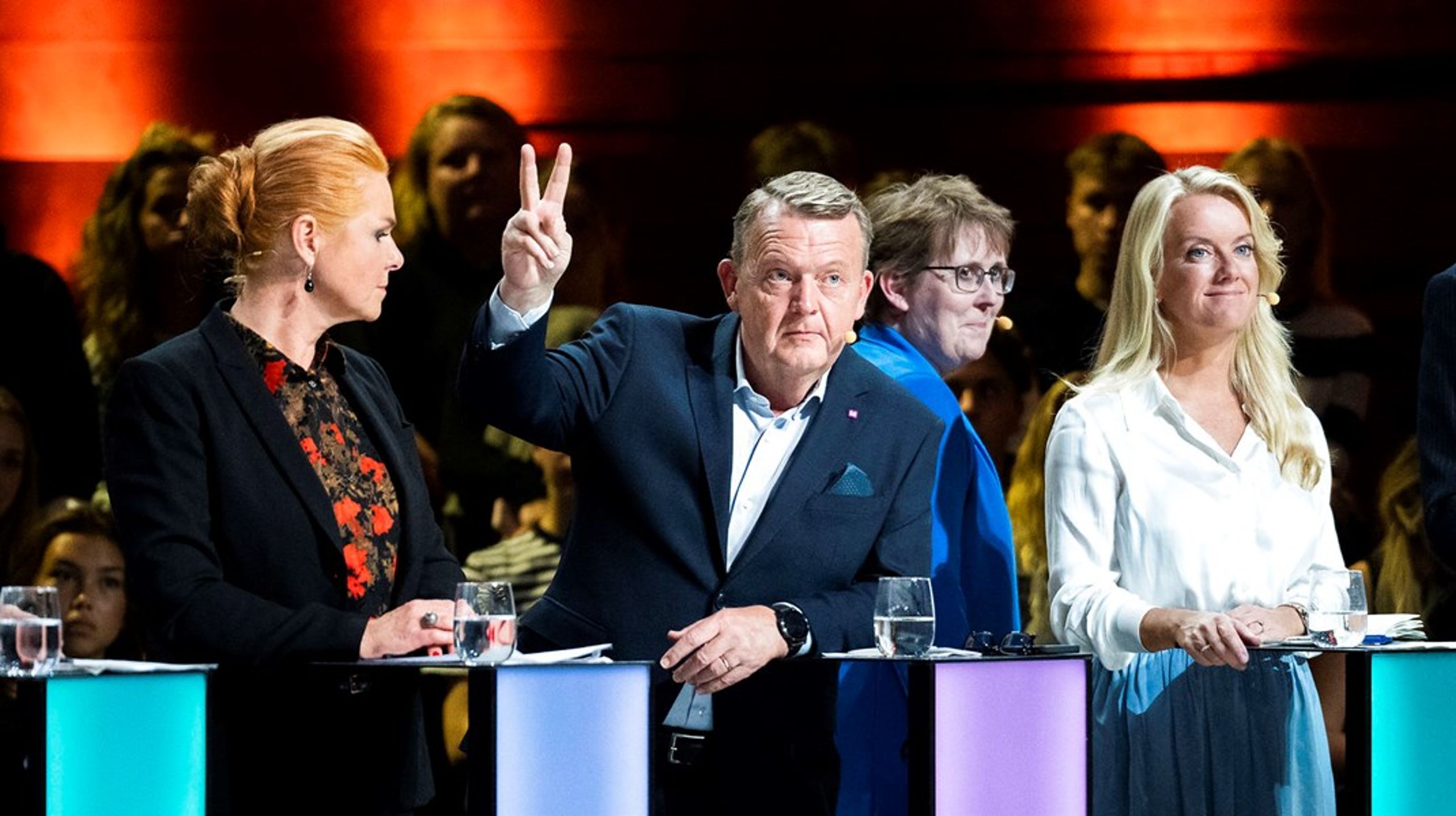 Mette Frederiksen (S) og Jakob Ellemann-Jensen (V) er de&nbsp;mest sandsynlige bud på en statsminister efter valget. Men det var Løkke, debatten centrerede sig om.