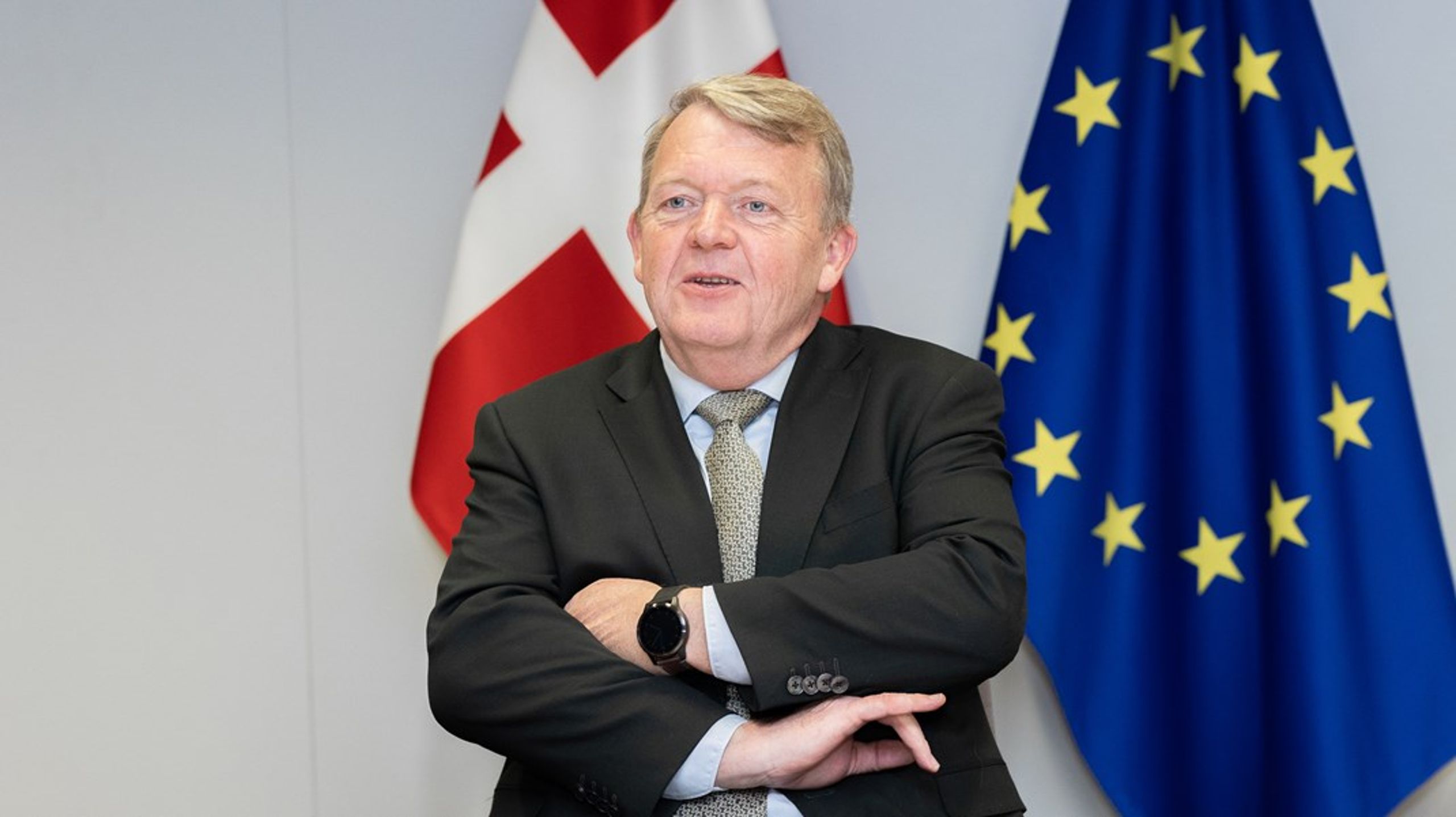 Danmark vil i EU bidrage til at "finde svarene på nogle af de store spørgsmål, som tiden
byder på," siger udenrigsminister Lars Løkke Rasmussen (M).<br>