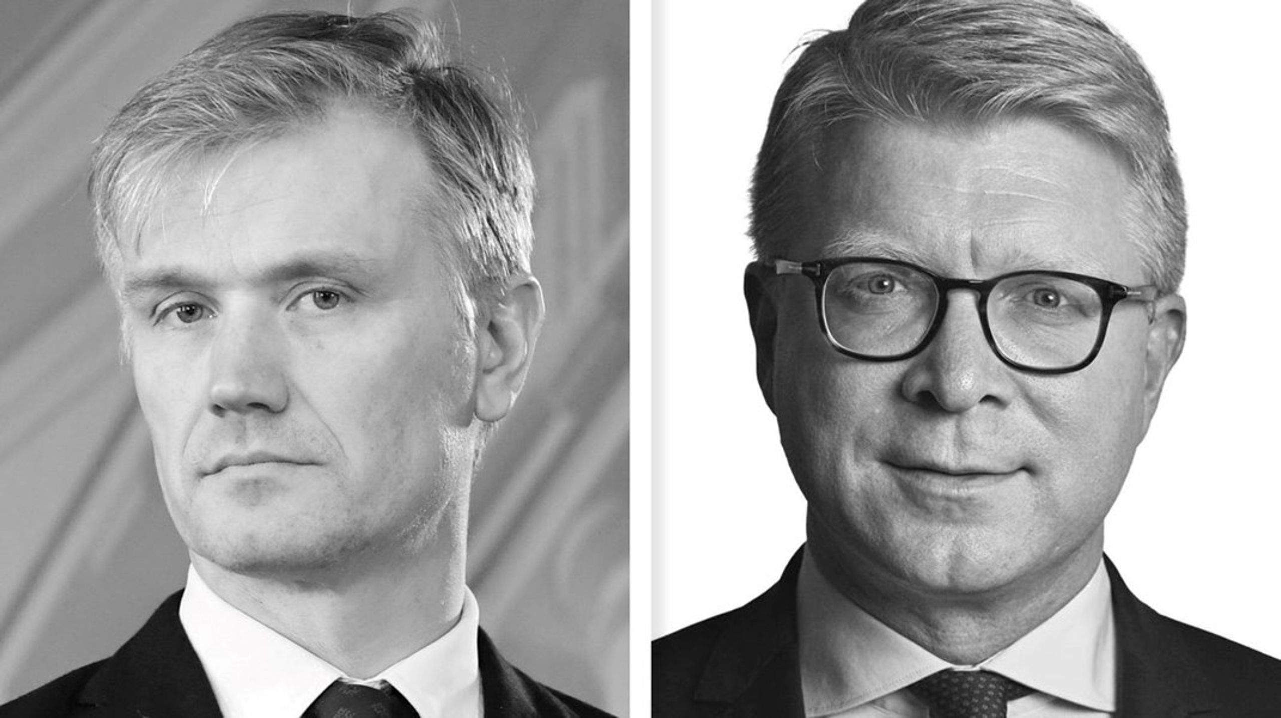 Jonas Bering Liisberg (t.v.) og Carsten Grønbech-Jensen (t.h.) skal i parløb forberede overtagelsen af EU-formandskabet i 2025.