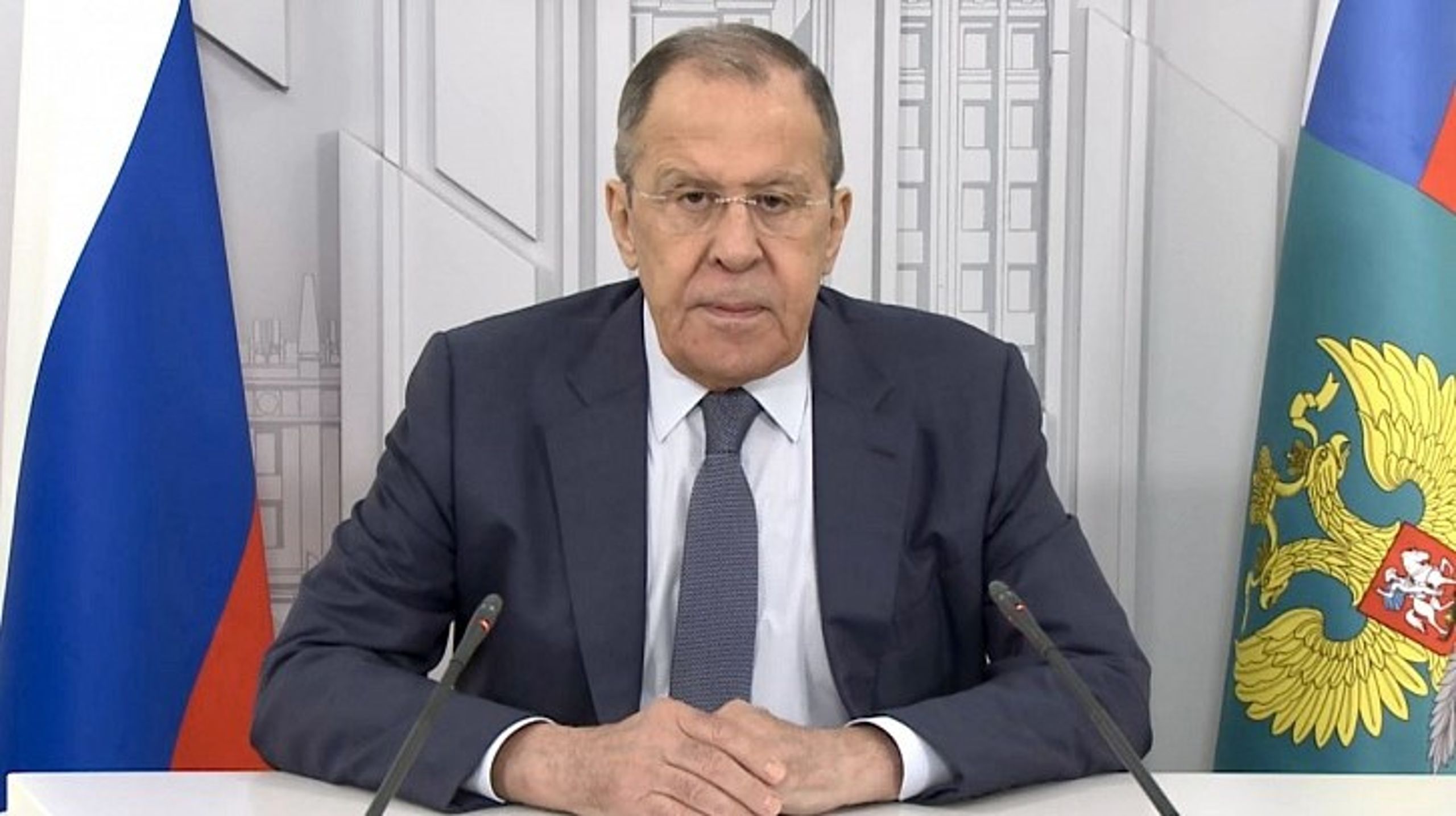 Ruslands udenrigsminister Sergey Lavrov talte ved Arktisk Råds ministermøde, hvor han var eneste deltagende udenrigsminister.
