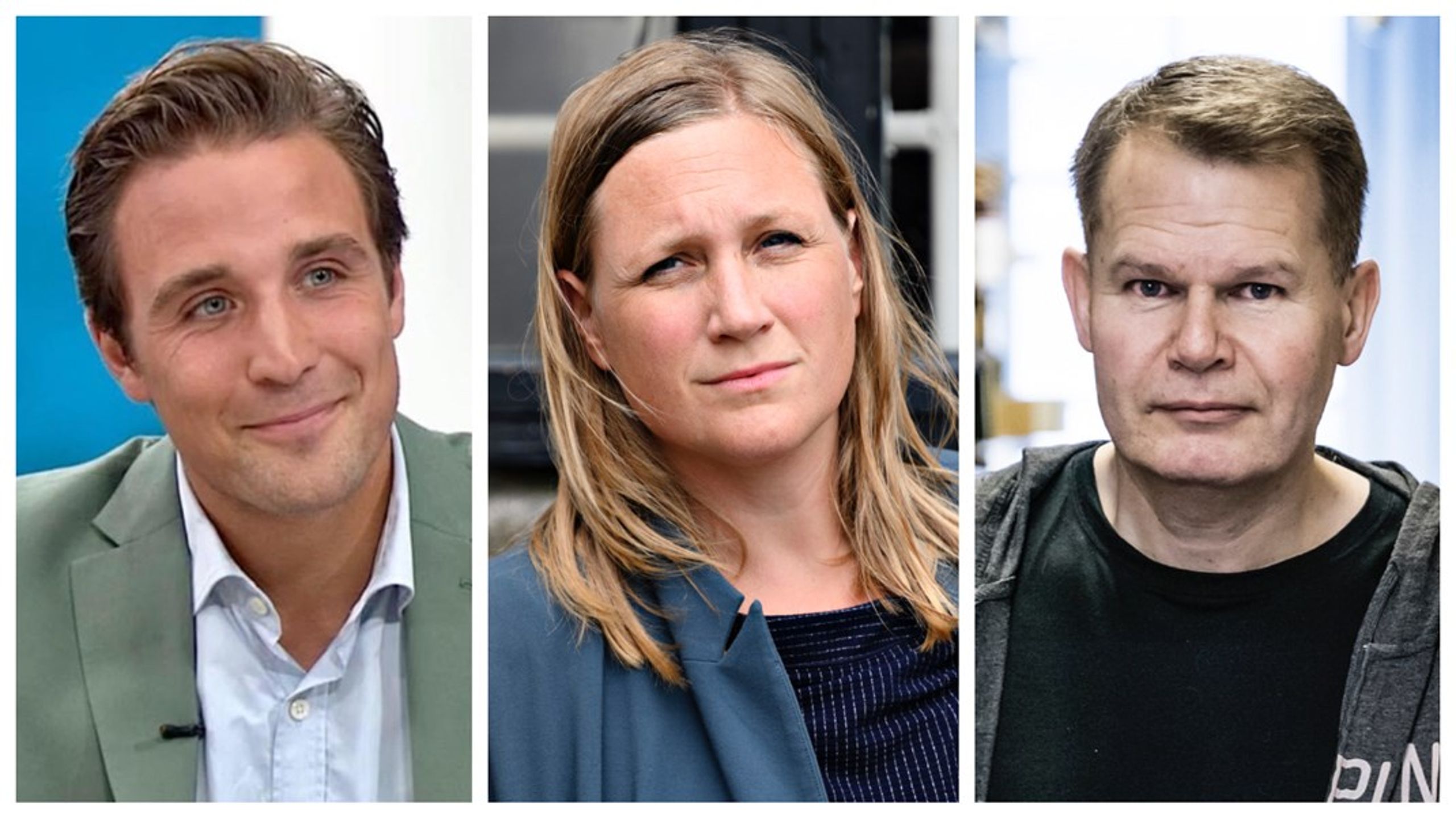 Altinget Forsvars nye kommentarskribenter: Caspar Stefani, Eva Flyvholm og Steen Andersen.