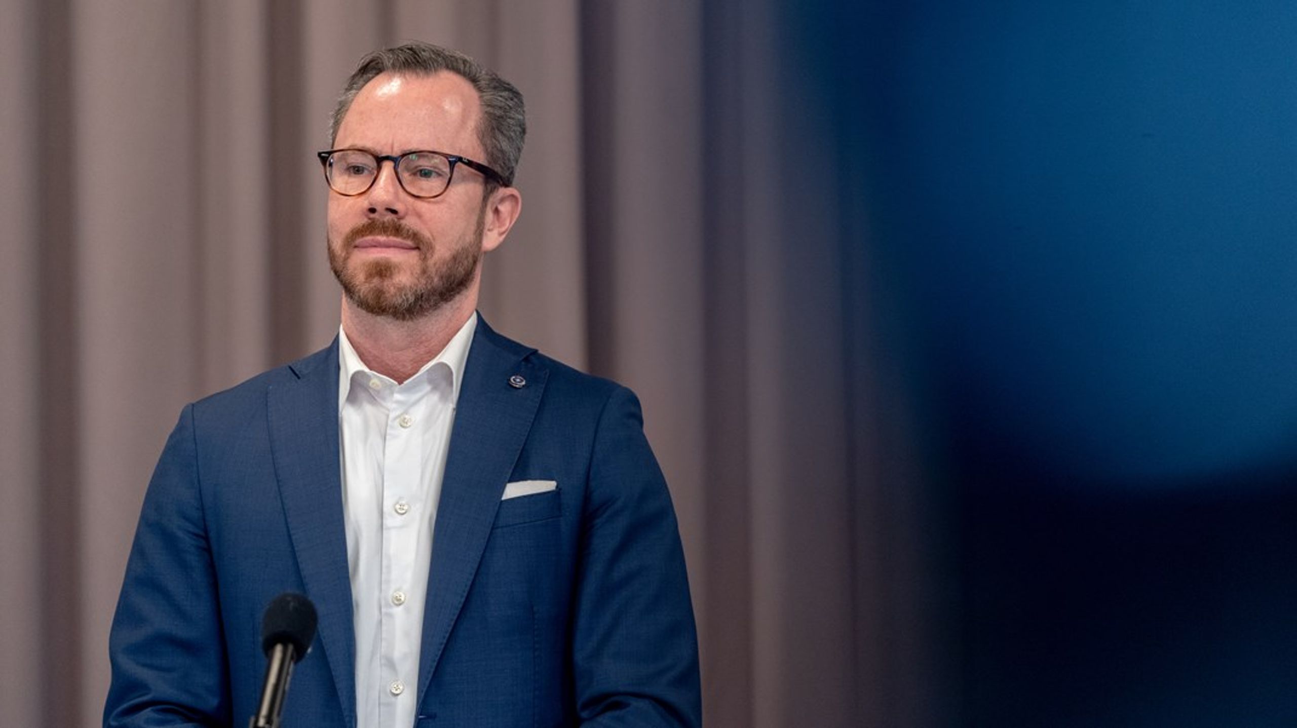 Jakob Ellemann-Jensen har været formand for Venstre siden 2019. I 2022 dannede han en regering med Socialdemokratiet og Moderaterne.