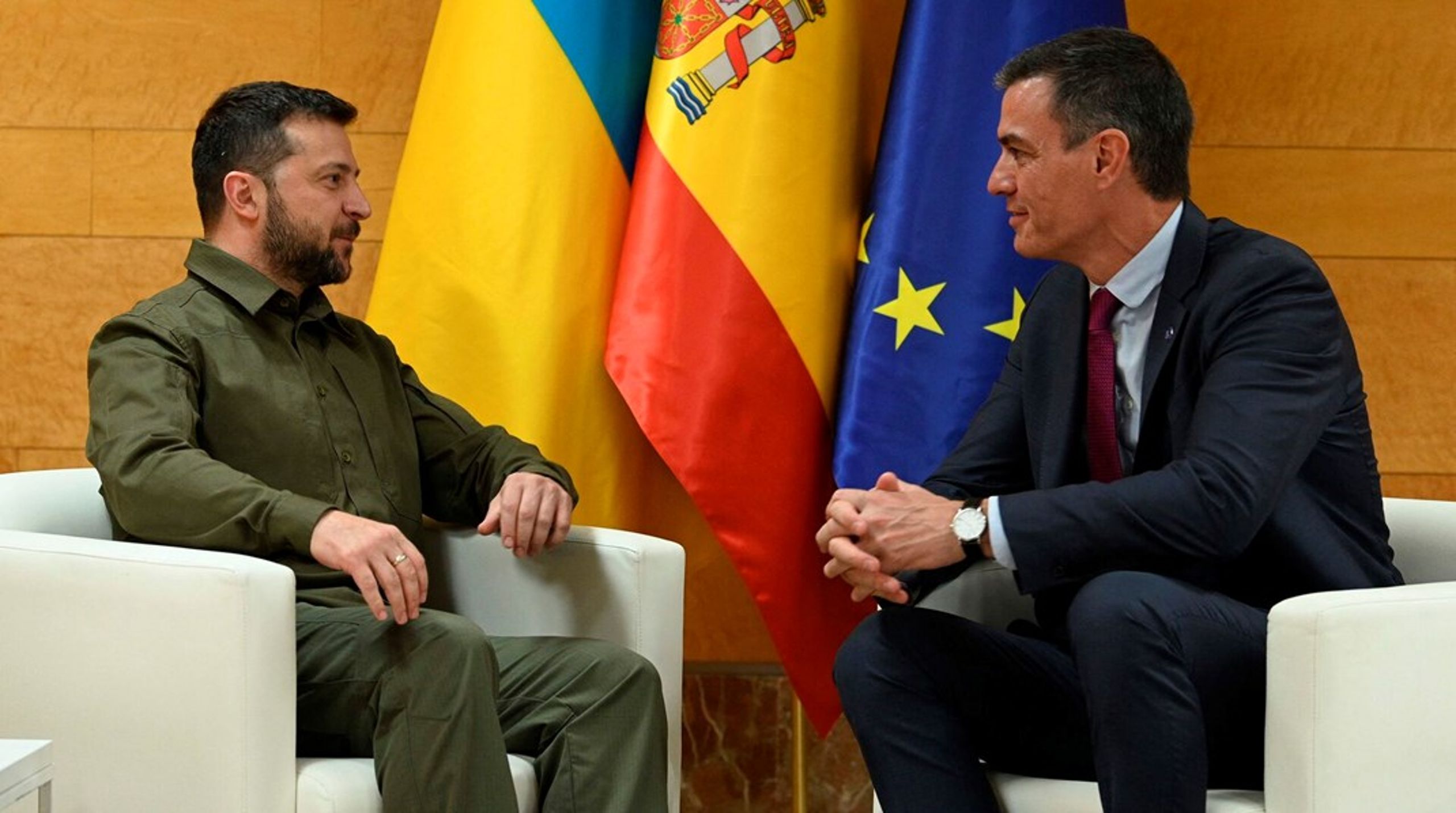 Den ukrainske præsident, Volodymyr Zelenskyj, var én af de gæster, topmødets spanske vært, Pedro Sanchez, ikke havde annonceret på forhånd.